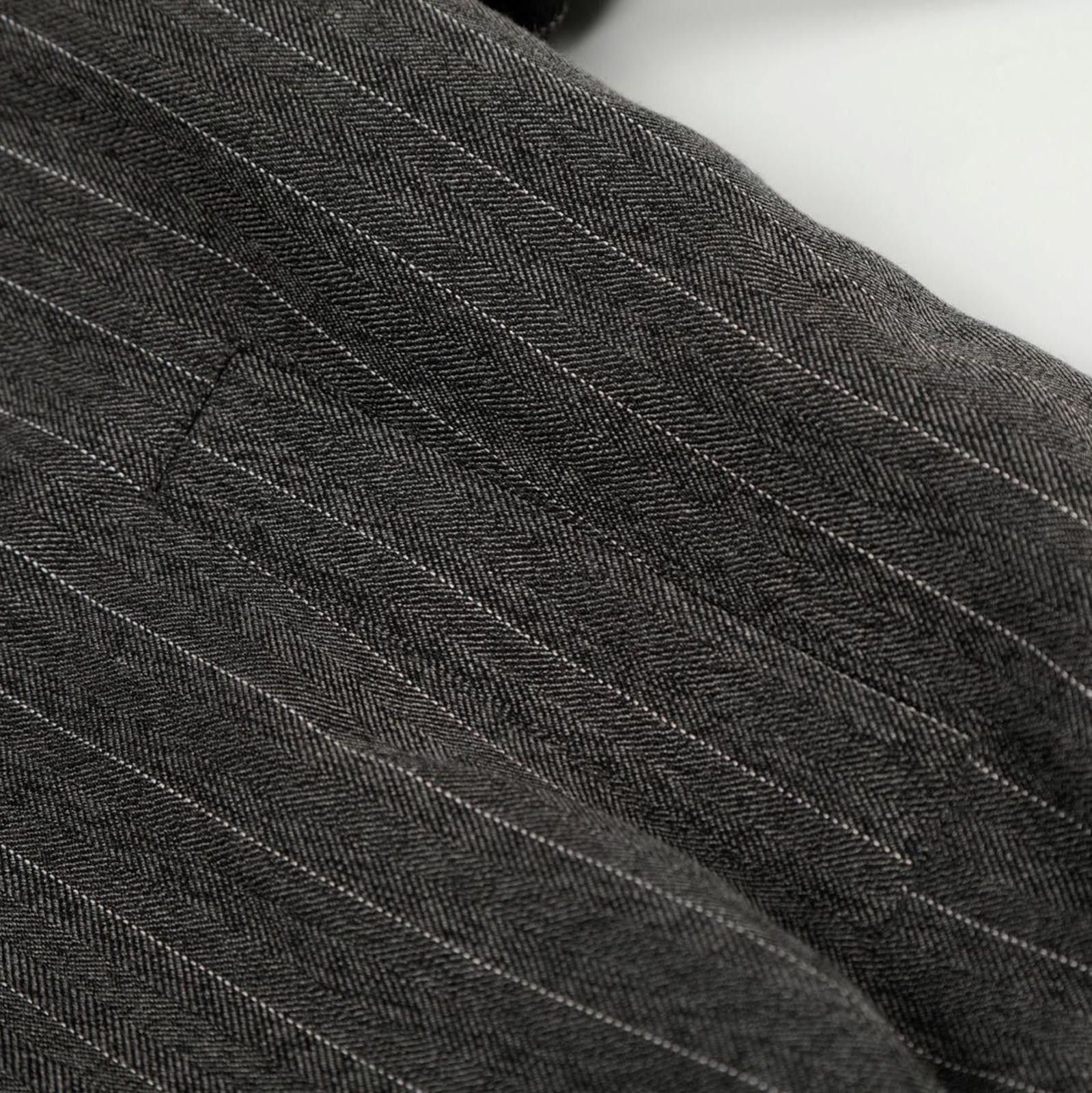 Vintage Dark Gray Pinstripe Track Jacket with Stripe Trim Size US M / EU 48-50 / 2 - 4 Thumbnail