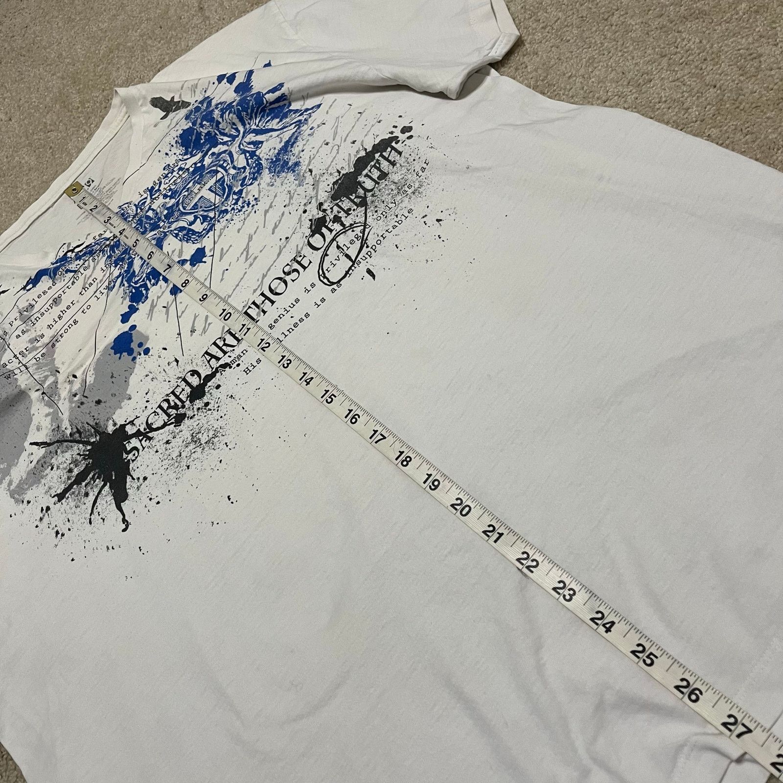 Other Y2K Cyber Apt 9 Sacred Hearts White Blue Shirt XXL Size US XXL / EU 58 / 5 - 6 Thumbnail