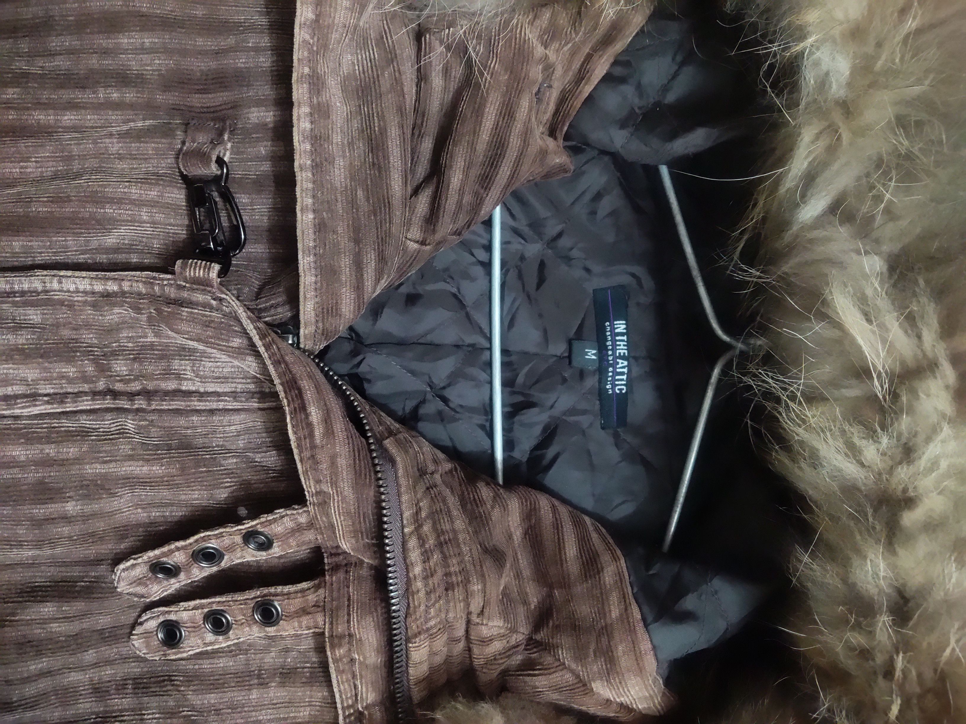 In The Attic In The Attic Raccoon Fur Hooded Corduroy Jacket Size US M / EU 48-50 / 2 - 7 Thumbnail