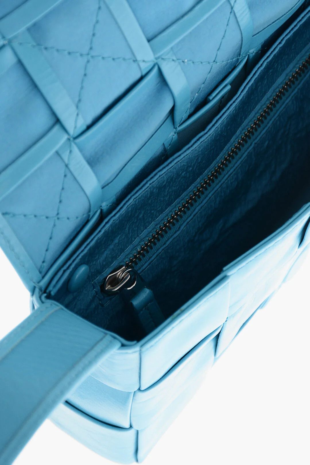 Bottega Veneta og1mm0426 Size: OS / Woven Leather Shoulder Bag in Blue Size ONE SIZE - 5 Thumbnail