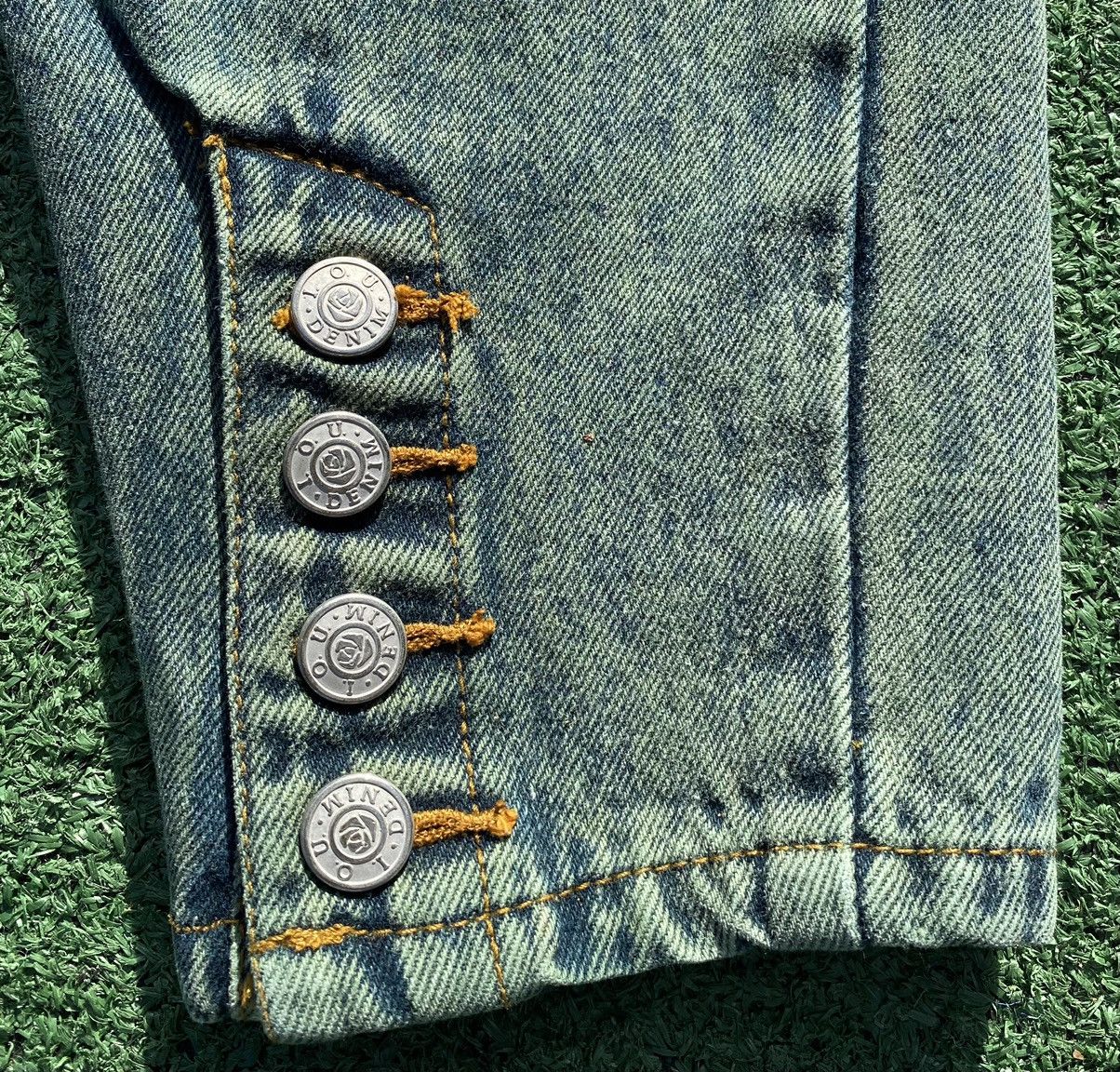 Vintage Vintage 80’s IOU Green Acid Wash Skinny Denim Jean 24” Waist Size 24" / US 00 / IT 34 - 2 Thumbnail