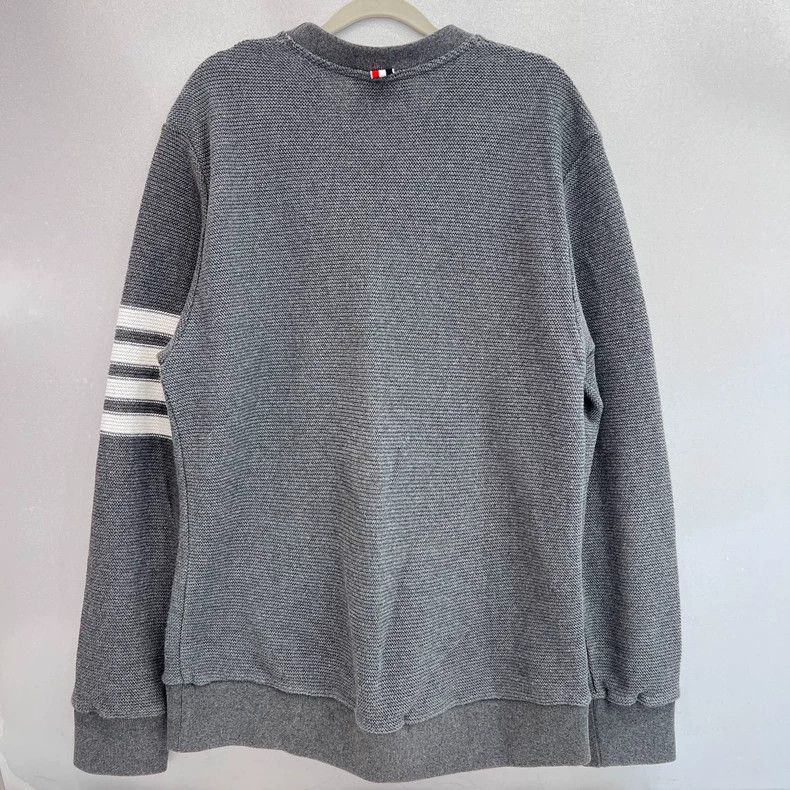 Thom Browne Thom Browne Gray striped knit sweater Size US XL / EU 56 / 4 - 2 Thumbnail