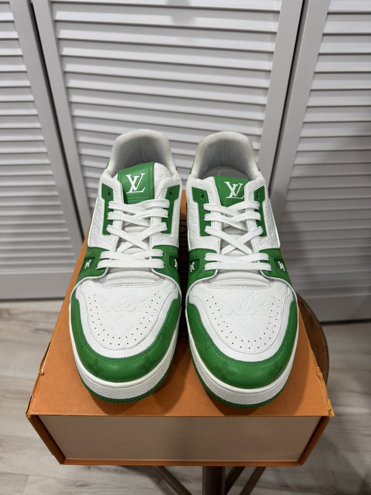 Louis Vuitton Louis Vuitton Trainer #54 Mini Monogram (Green/White) Size US 11 / EU 44 - 1 Thumbnail