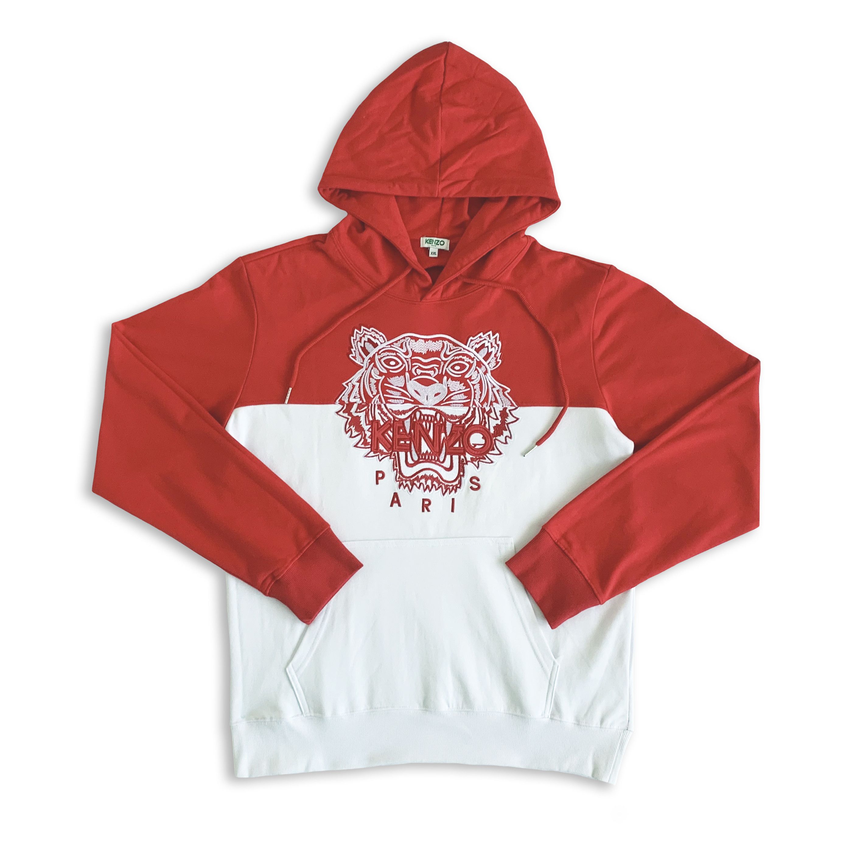 Kenzo KENZO Hoodie Red and White Limited Edition Colorblock Tiger Size US XL / EU 56 / 4 - 2 Thumbnail