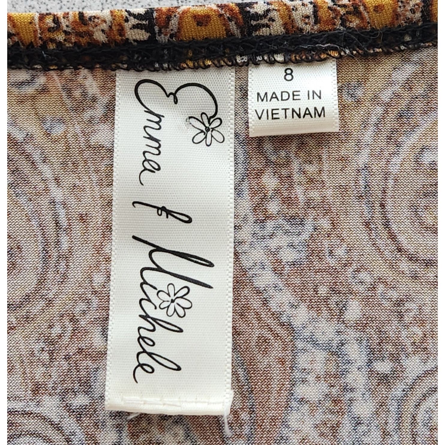 Other Emma & Michelle Brown Gold Black Floral Print Wrap Dress 8 Size M / US 6-8 / IT 42-44 - 5 Thumbnail