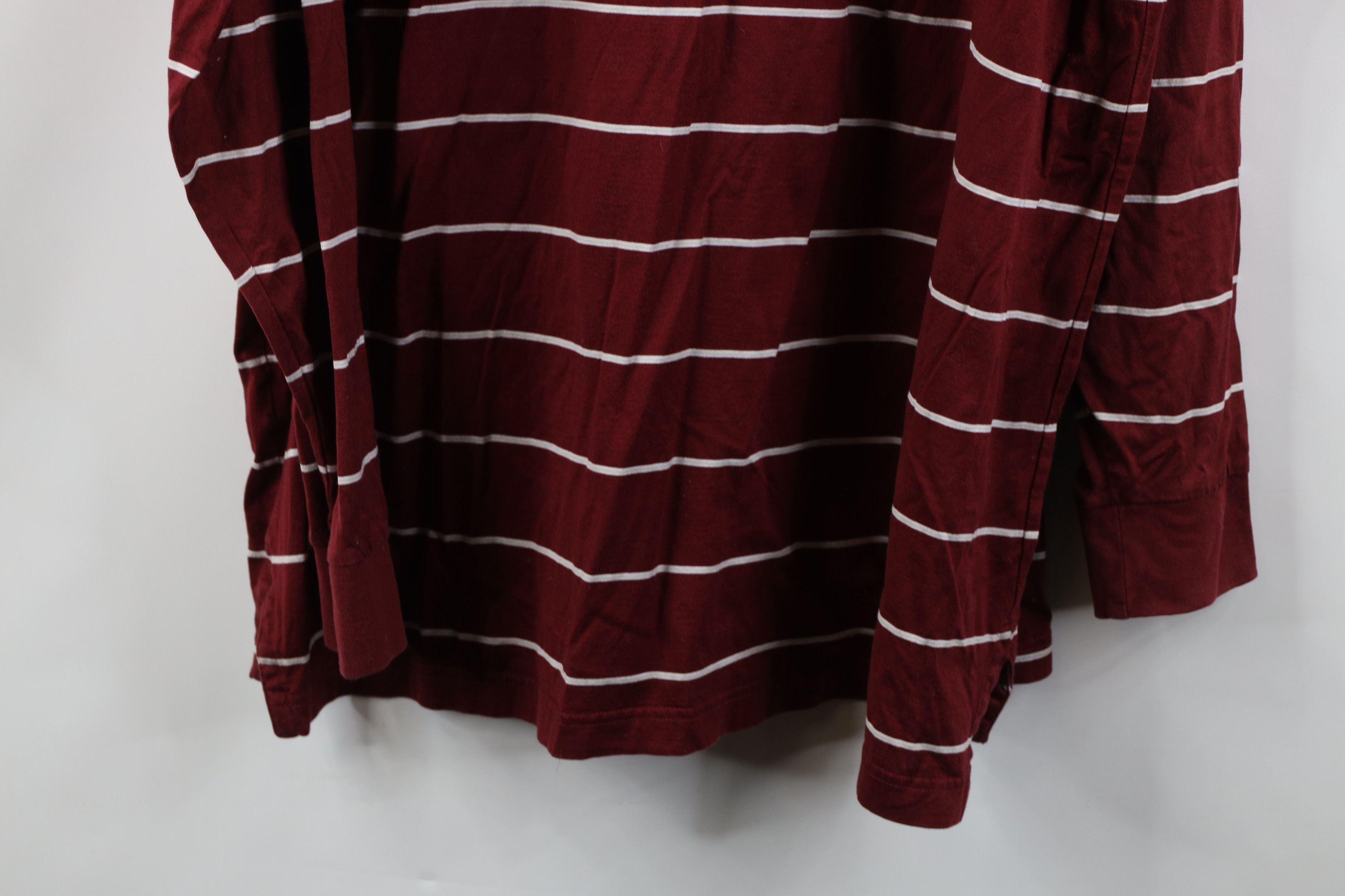 Vintage Vintage 90s Streetwear Striped Long Sleeve Golf Polo Red Size US XL / EU 56 / 4 - 11 Thumbnail