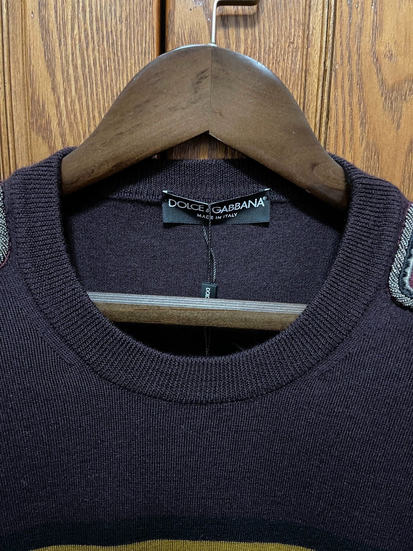 Dolce & Gabbana Dolce&Gabbana Oversized Wool Beaded Epaulettes Sweater Size US L / EU 52-54 / 3 - 3 Thumbnail