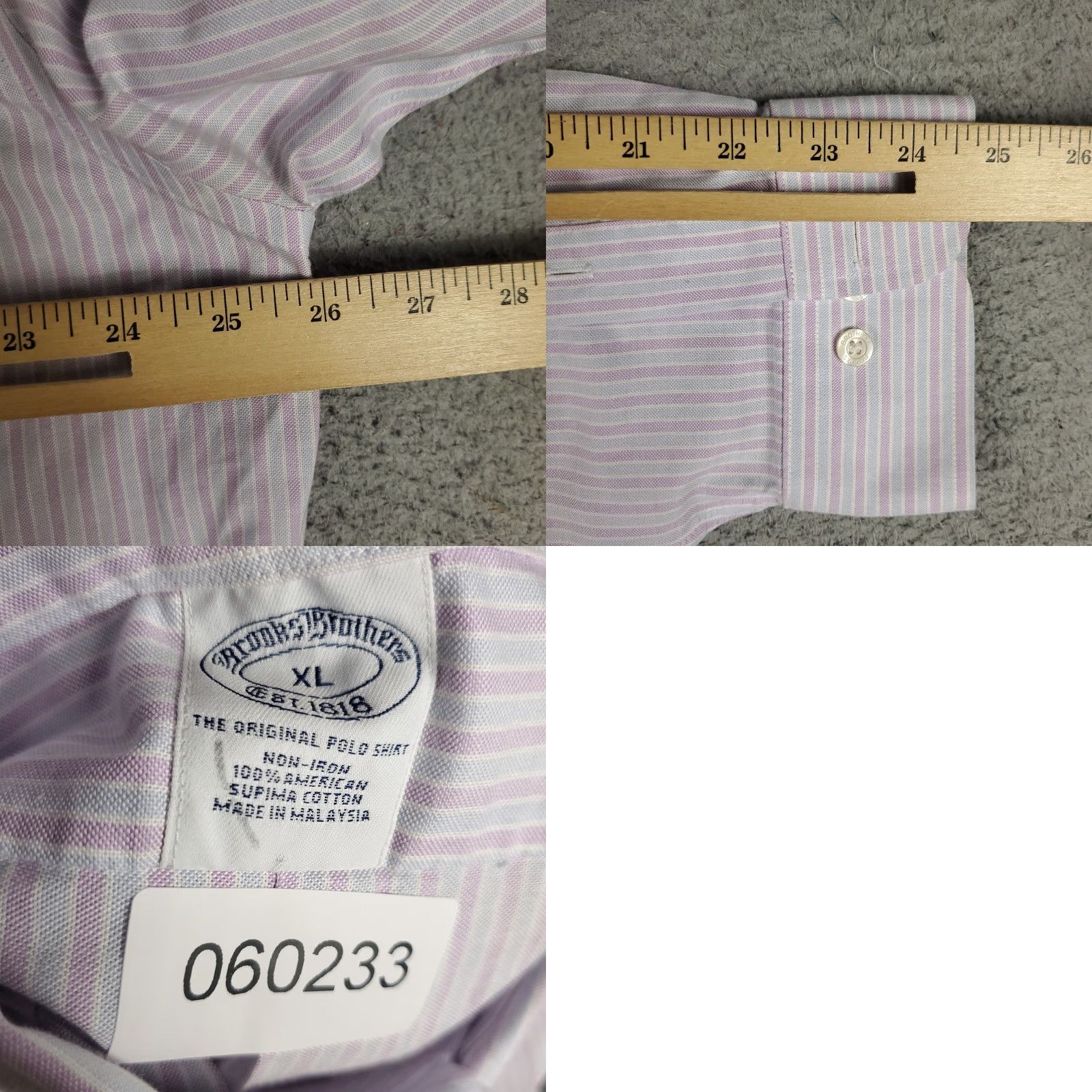 Brooks Brothers VINTAGE Brooks Brothers Shirt Mens XL Purple Striped Button-Up Long Sleeve Casual Business Formal 90s Theme Mens Size US XL / EU 56 / 4 - 8 Thumbnail