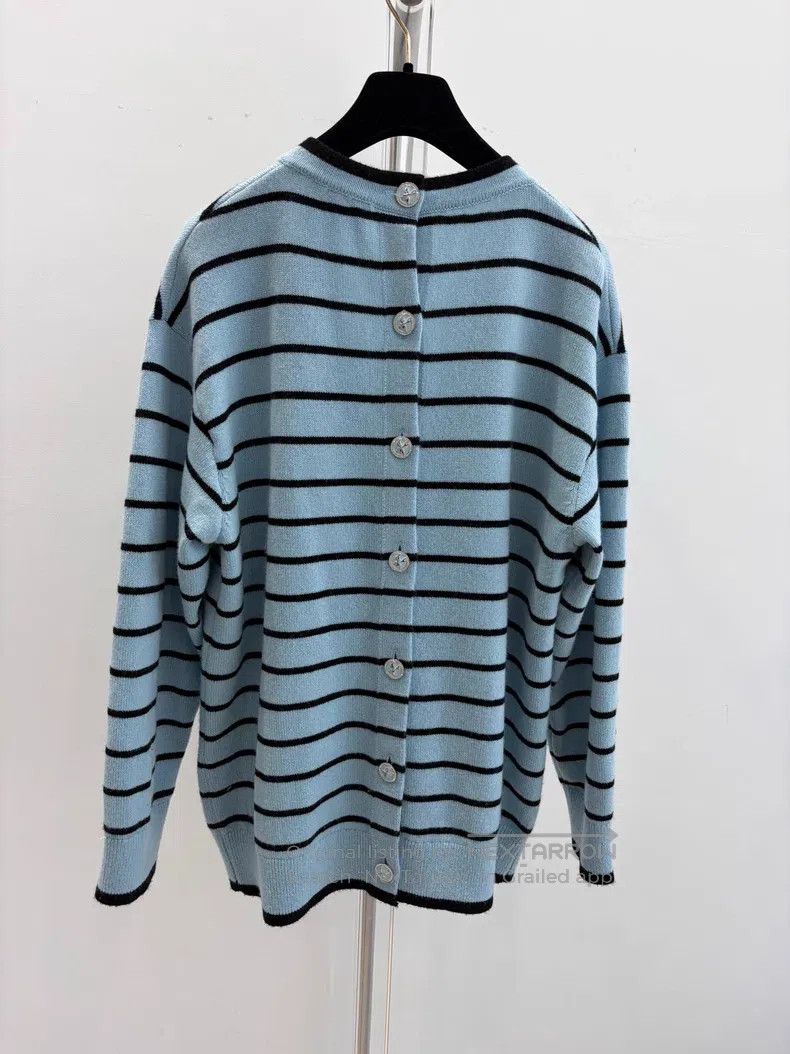Chanel Chanel Blue and black striped button cardigan coat Size XS / US 0-2 / IT 36-38 - 2 Thumbnail