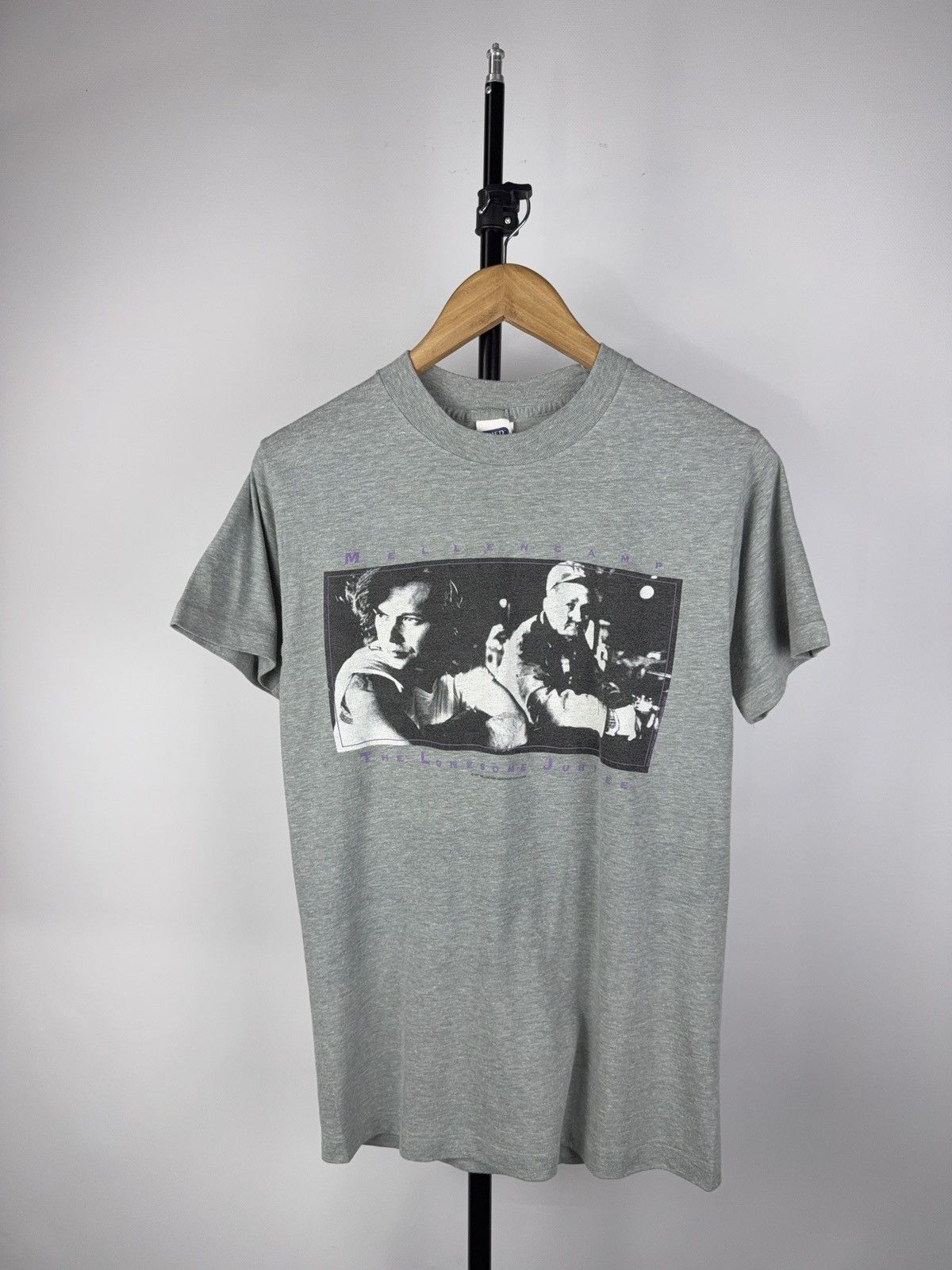 Band Tees × Vintage 1987 Mellencamp Lonesome Jubilee Tour Gray Tee Shirt Size US M / EU 48-50 / 2 - 1 Thumbnail