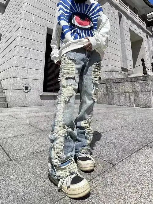 Japanese Brand High Street Distressed Tassel Washed Distressed Jeans Size US 32 / EU 48 - 6 Thumbnail