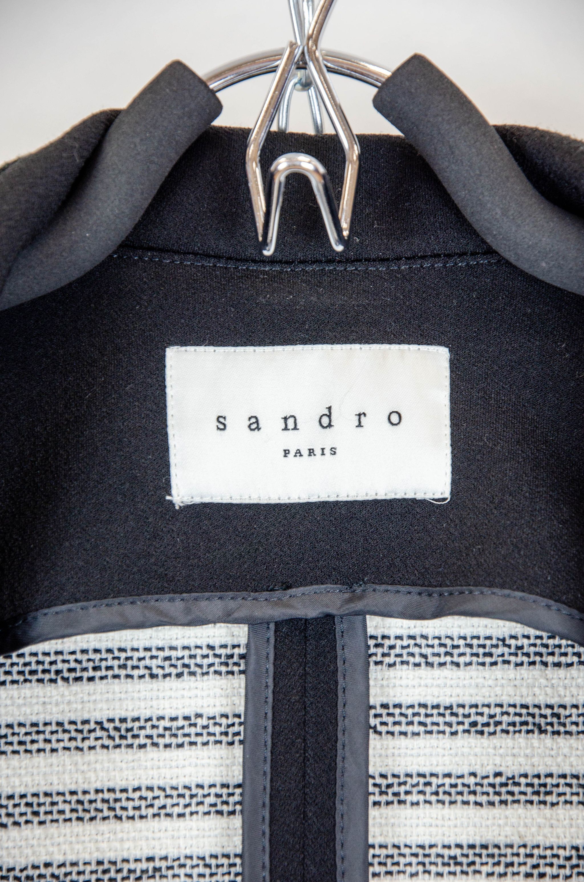 Sandro Sandro Leather Trim Blazer – Size 36 Size XS / US 0-2 / IT 36-38 - 6 Thumbnail