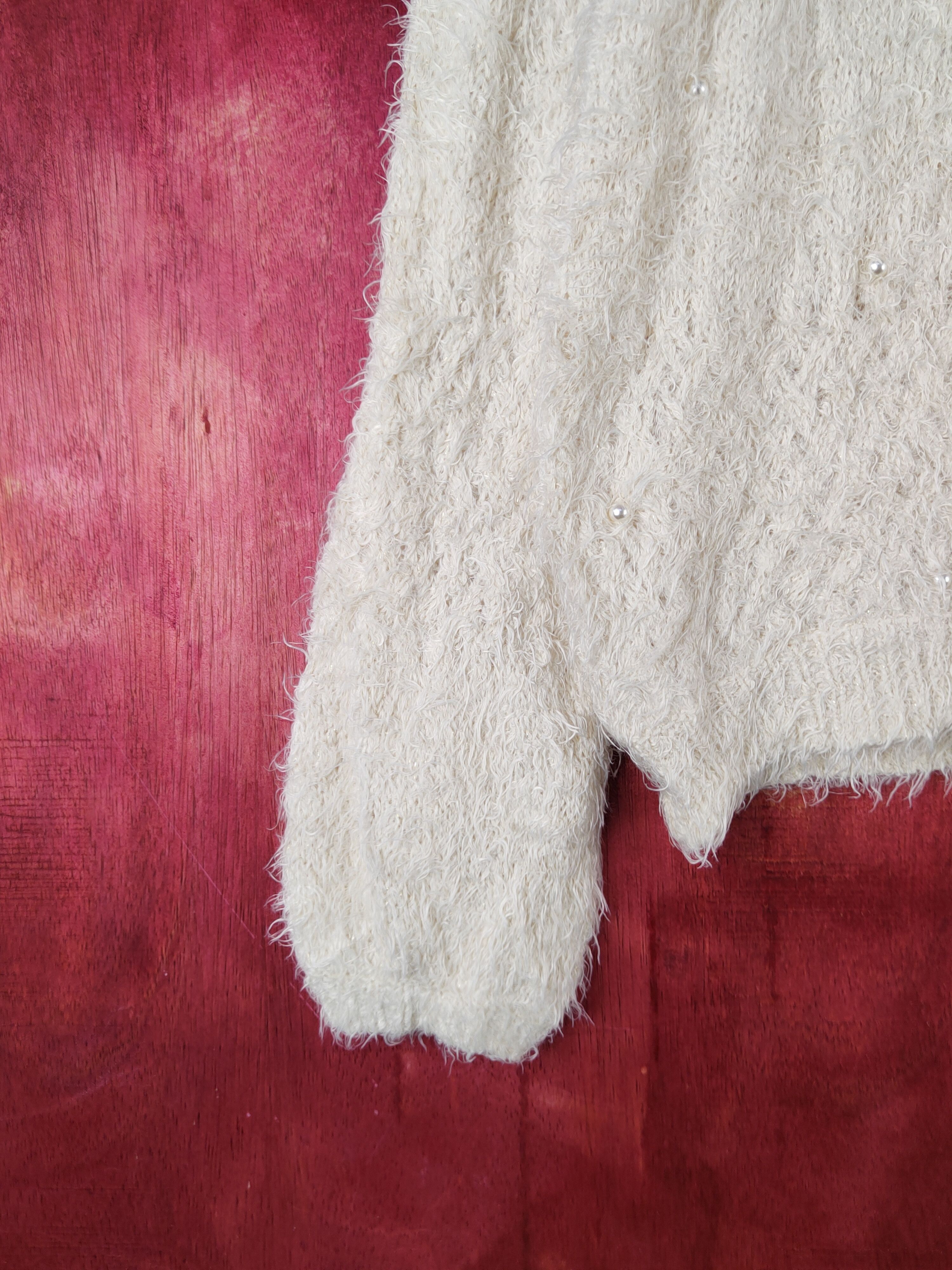 Homespun Knitwear × Japanese Brand Ingni Yellow Shag Shaggy Fur Mohair Knitwear #S2083 Size M / US 6-8 / IT 42-44 - 5 Thumbnail