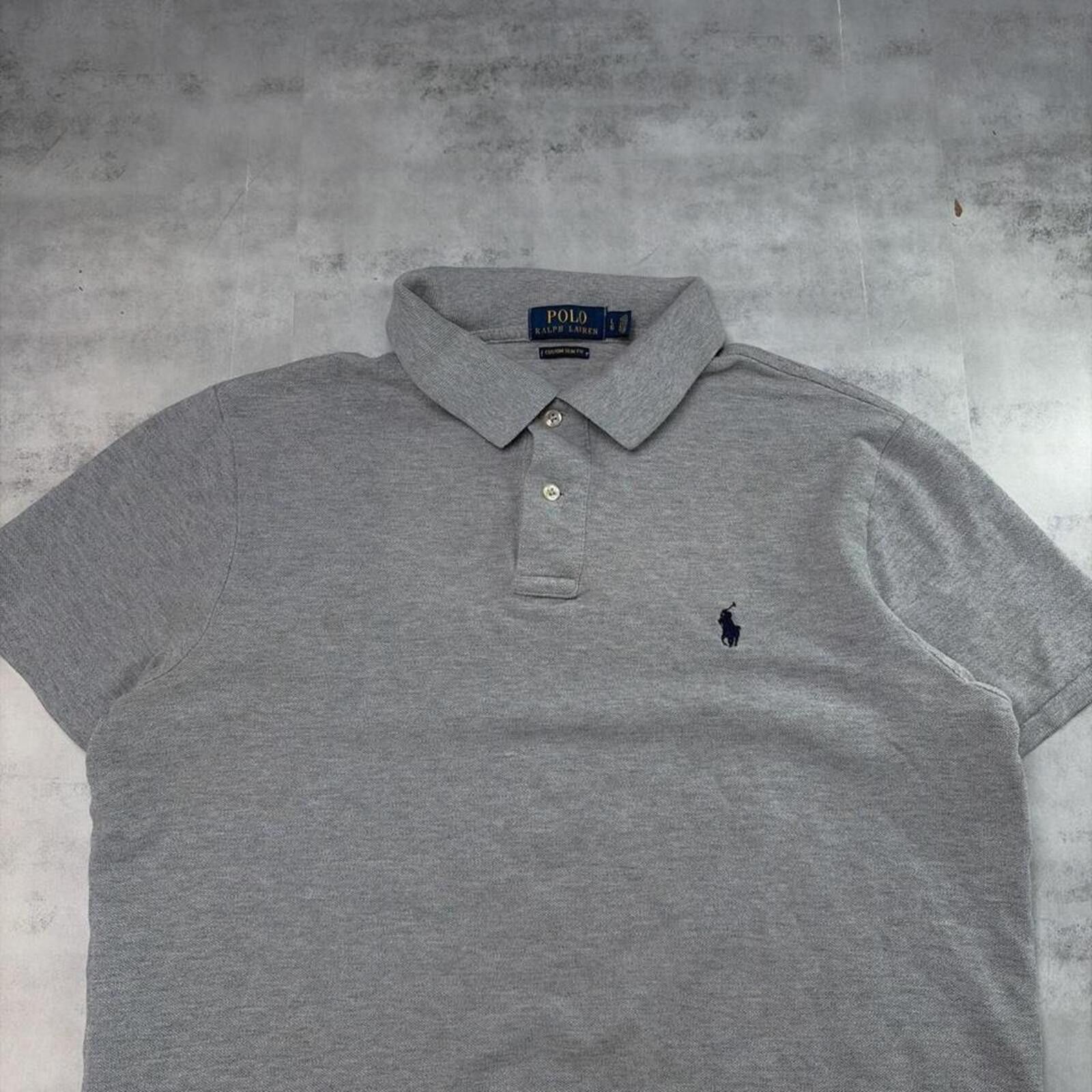 Polo Ralph Lauren Y2K Grey Polo Ralph Lauren Distressed Skater Polo Shirt Size US L / EU 52-54 / 3 - 3 Thumbnail
