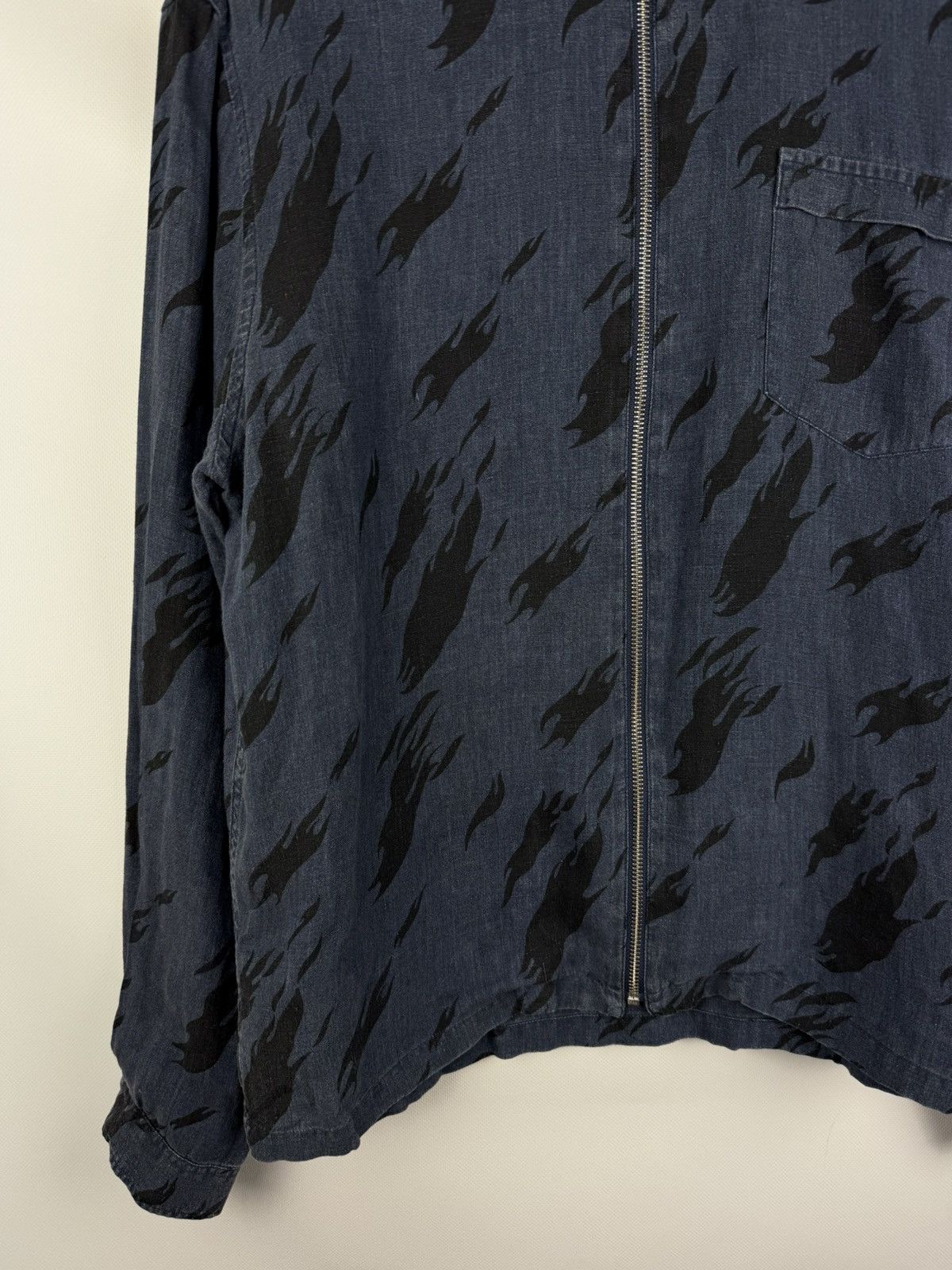 Our Legacy Our Legacy Men’s Full Zip Patterned Linen Overshirt Jacket Size US L / EU 52-54 / 3 - 5 Thumbnail