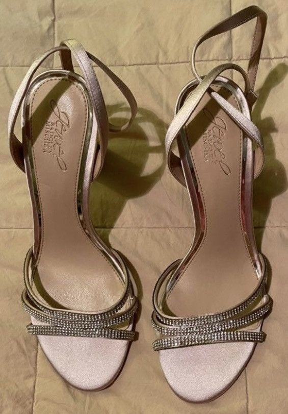 Badgley Mischka Badgley Mischka Jewel Sparkle Embellished Champagne Sandal Size US 8.5 / IT 38.5 - 2 Thumbnail