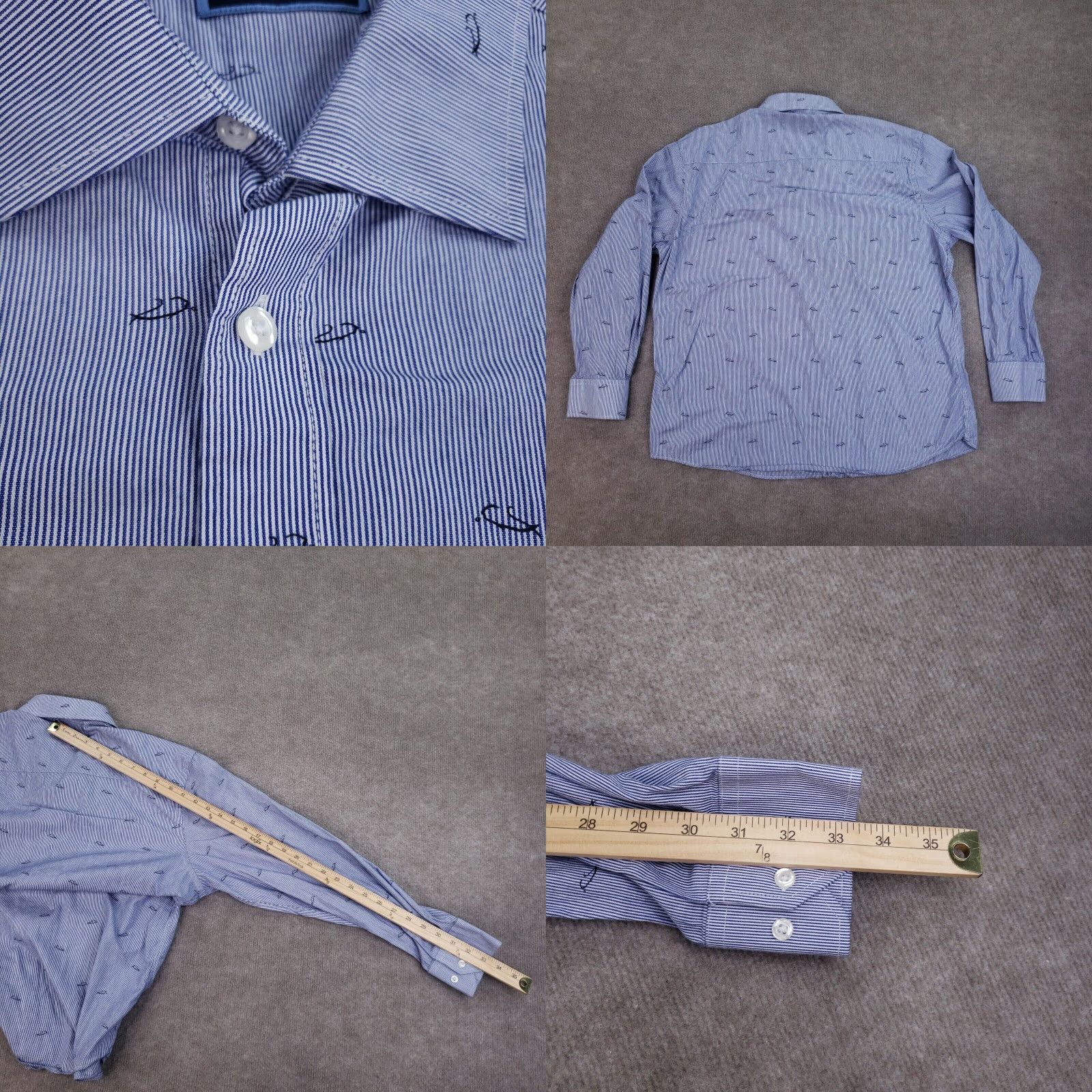 Vintage Charleston Threads Mens XL White Blue Striped Button Down Shirt Size US XL / EU 56 / 4 - 8 Thumbnail