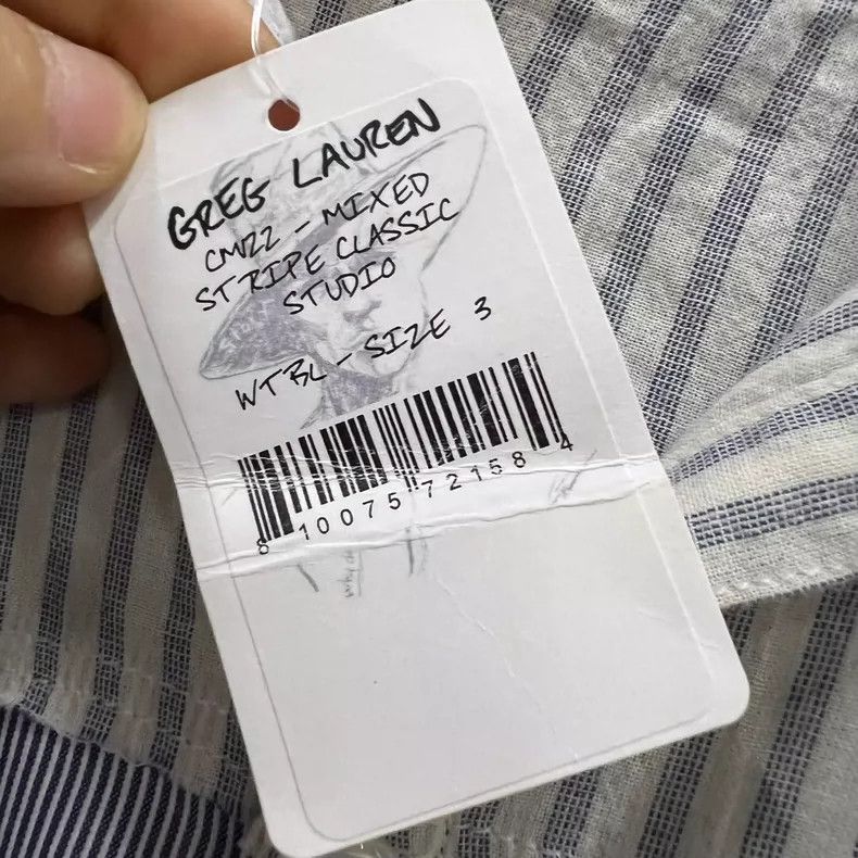 Greg Lauren greg lauren Destruction of striped patchwork shirt 2506-Ne Size US L / EU 52-54 / 3 - 4 Thumbnail