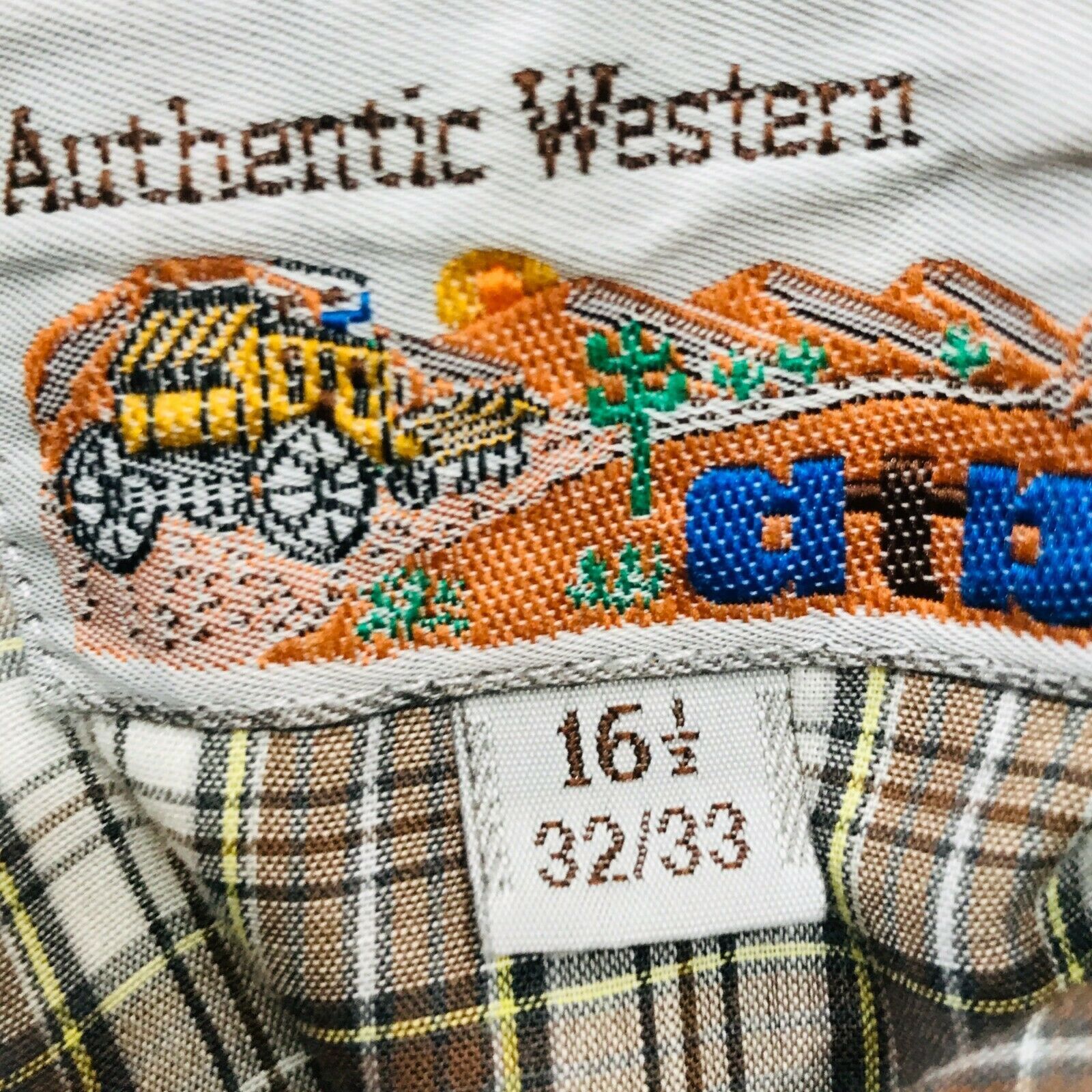 Other ATA Authentic Western Vintage Pearl Snap Plaid 16.5 (Large) Size US L / EU 52-54 / 3 - 7 Thumbnail