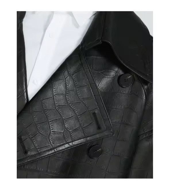 Other Designer PU Leather Casual Trench Midi Coat With Belt Size US L / EU 52-54 / 3 - 7 Thumbnail