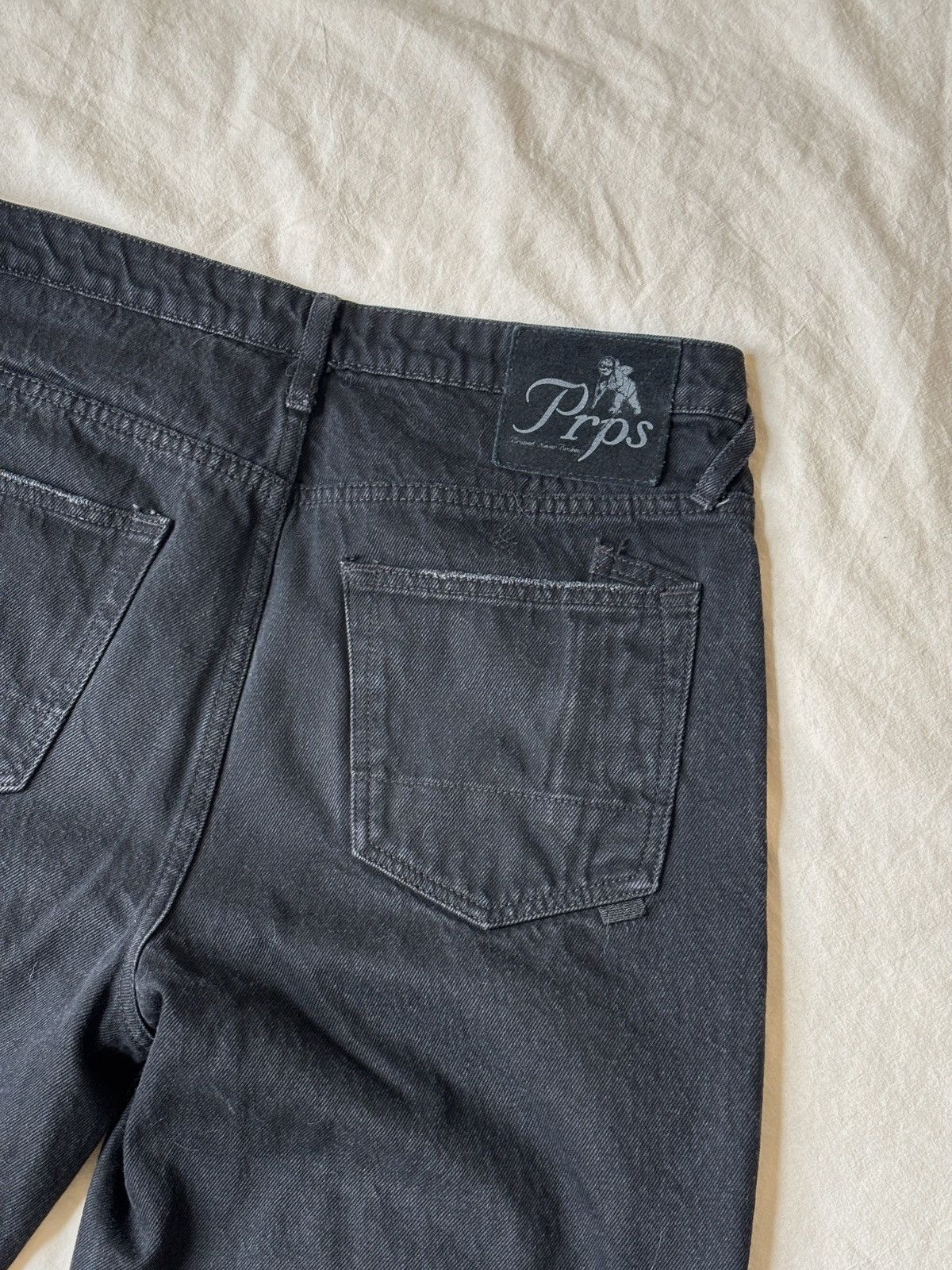 Prps PRPS Black Wide Leg Relaxed Denim Jeans Size US 31 - 7 Thumbnail