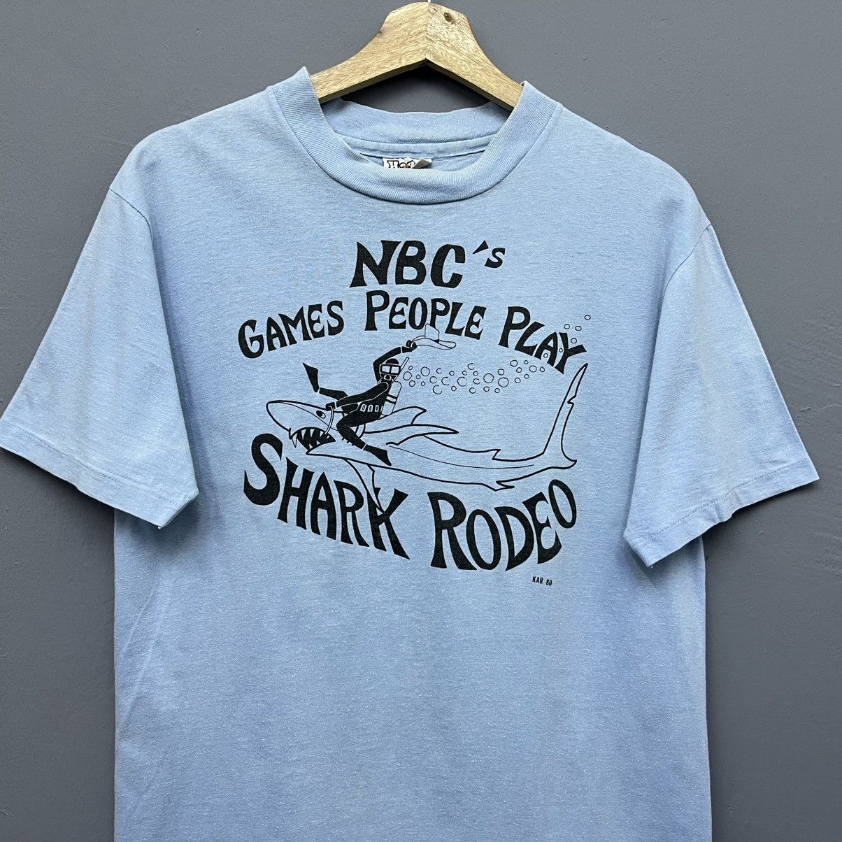 Hanes Vintage 80s Shark Rodeo T-Shirt Size US M / EU 48-50 / 2 - 3 Thumbnail