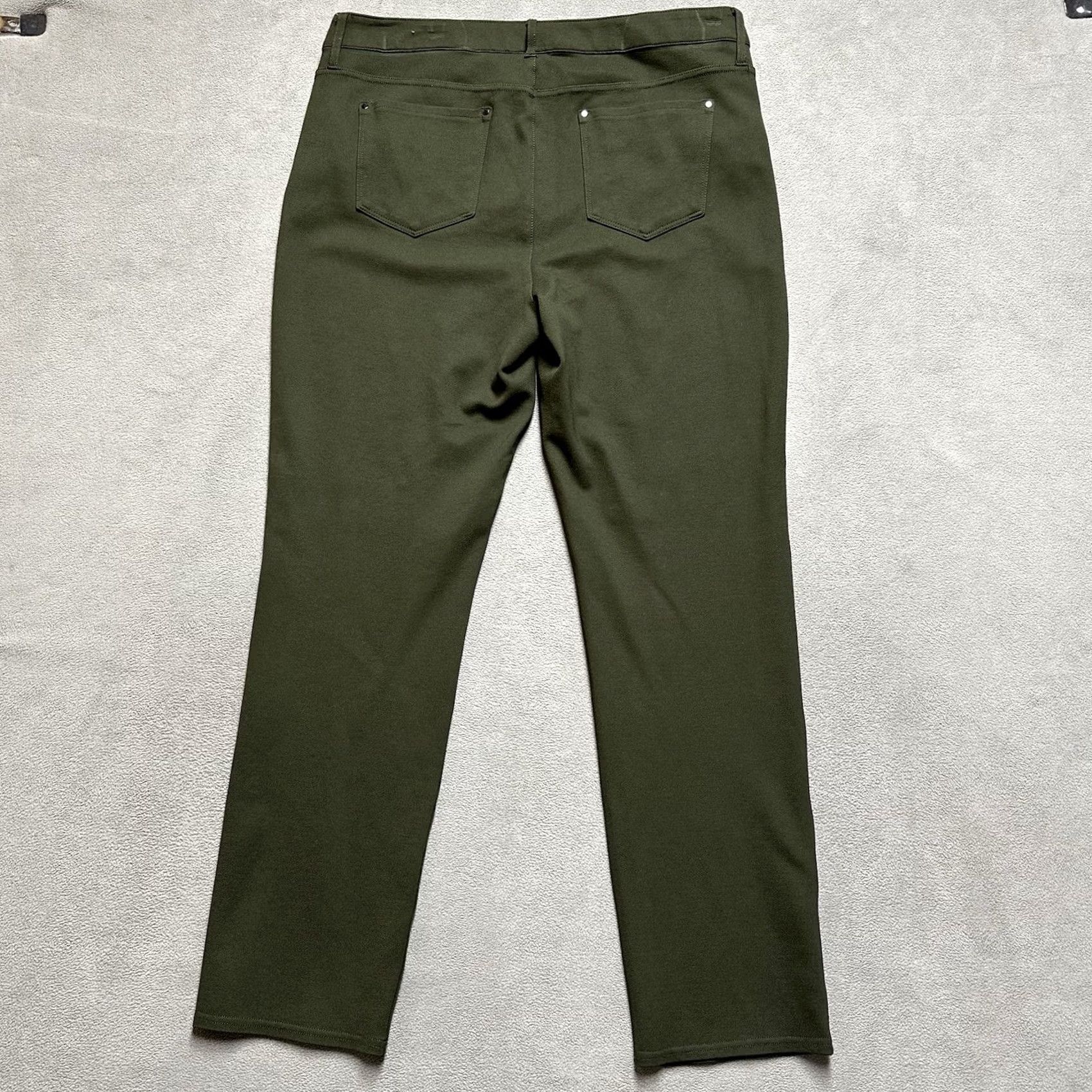 Vintage Chico's Pants Womens 14R Green Ponte Straight Leg Work Career Stretch Size 36" / US 14 / IT 50 - 2 Thumbnail