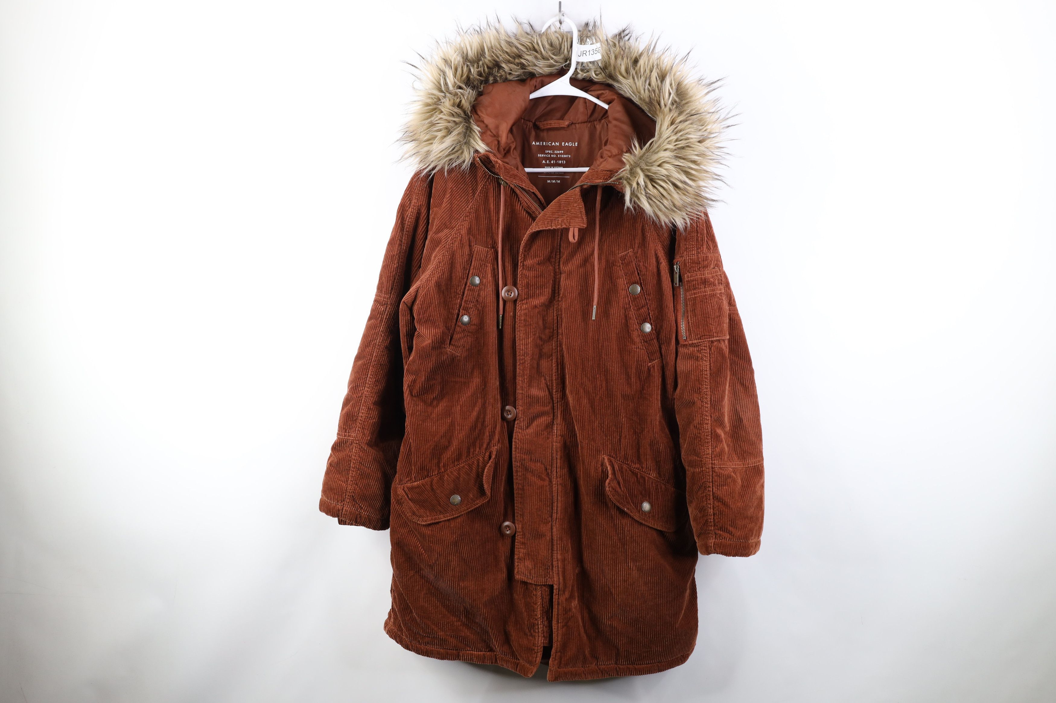 American Eagle Outfitters Vintage 90s Y2K American Eagle Corduroy Parka Jacket Size M / US 6-8 / IT 42-44 - 1 Thumbnail