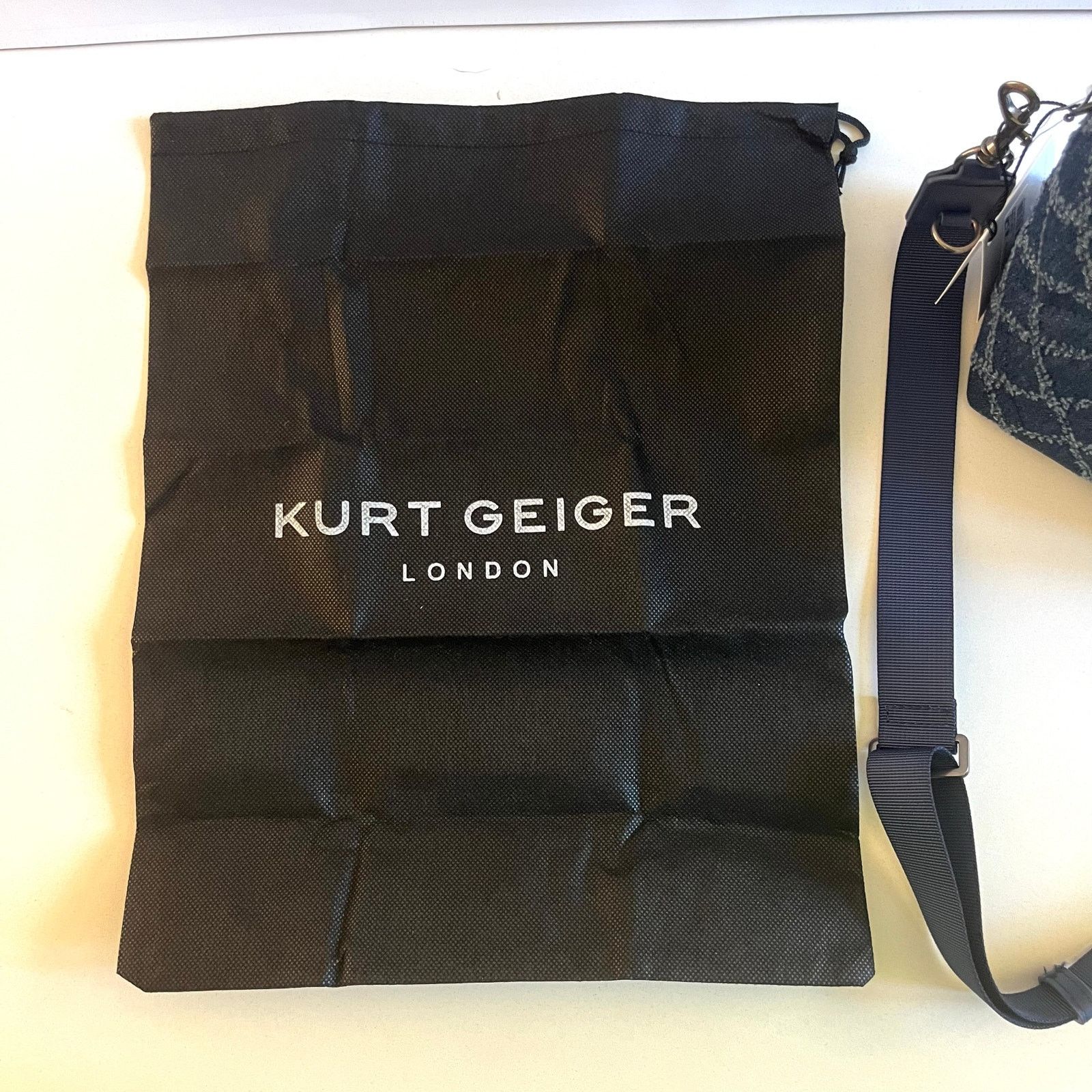 Kurt Geiger Kurt Geiger NWT, Denim Navy Blue, Quilted Tote Bag Size ONE SIZE - 10 Thumbnail