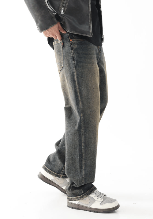 Japanese Brand × Jean Japanese retro distressed loose straight jeans for men Size US 32 / EU 48 - 2 Thumbnail