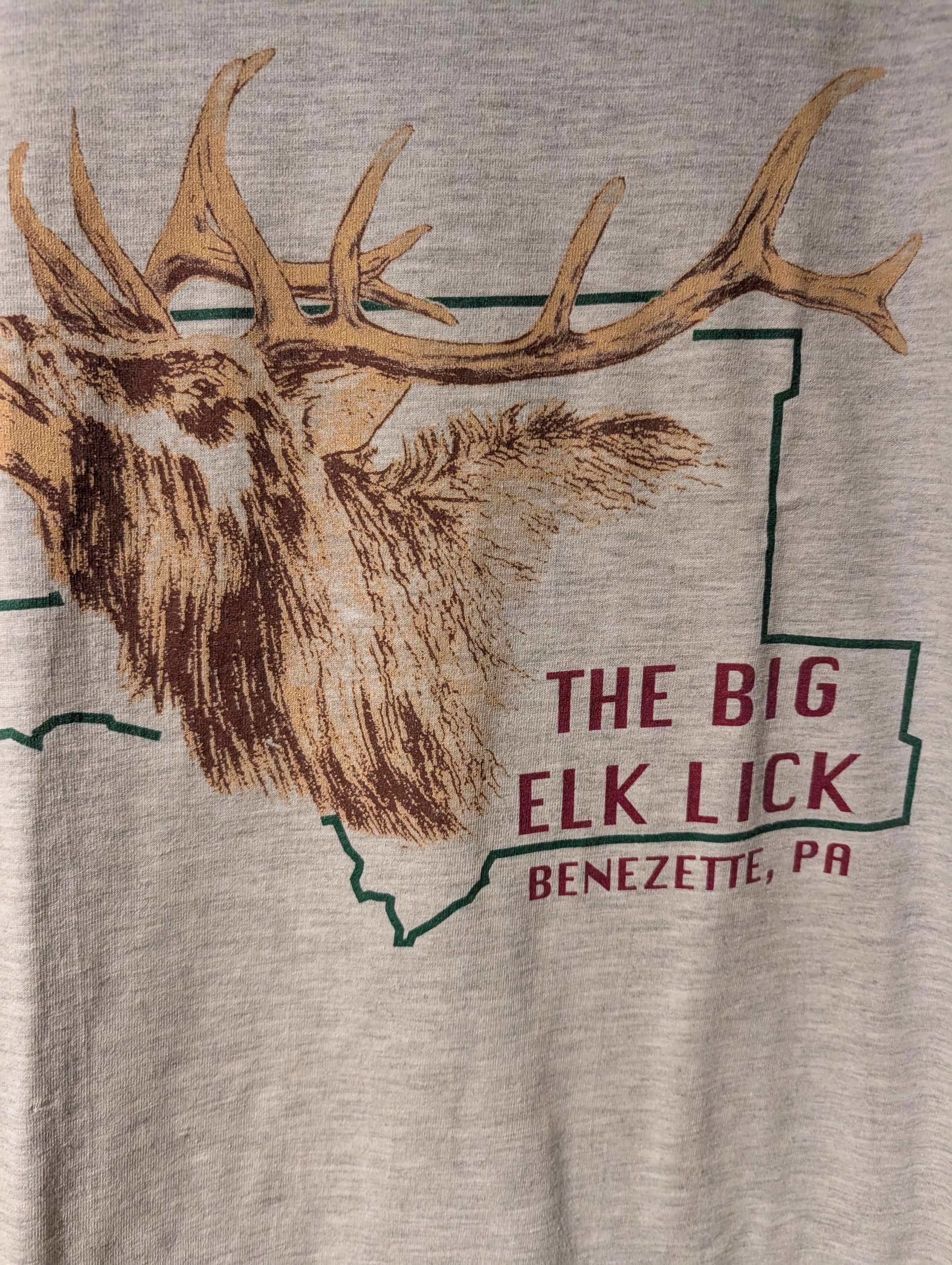 Jerzees Vintage 90s The Big Elk Lick Animal Nature Hunting T-Shirt Size US L / EU 52-54 / 3 - 2 Thumbnail