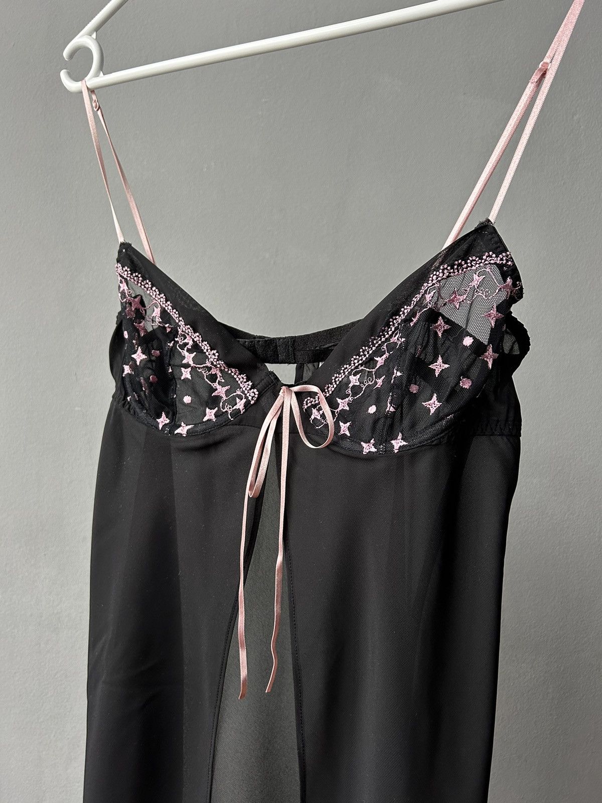 Vintage Vintage black pink lace nightwear cute dress Size S / US 4 / IT 40 - 9 Thumbnail