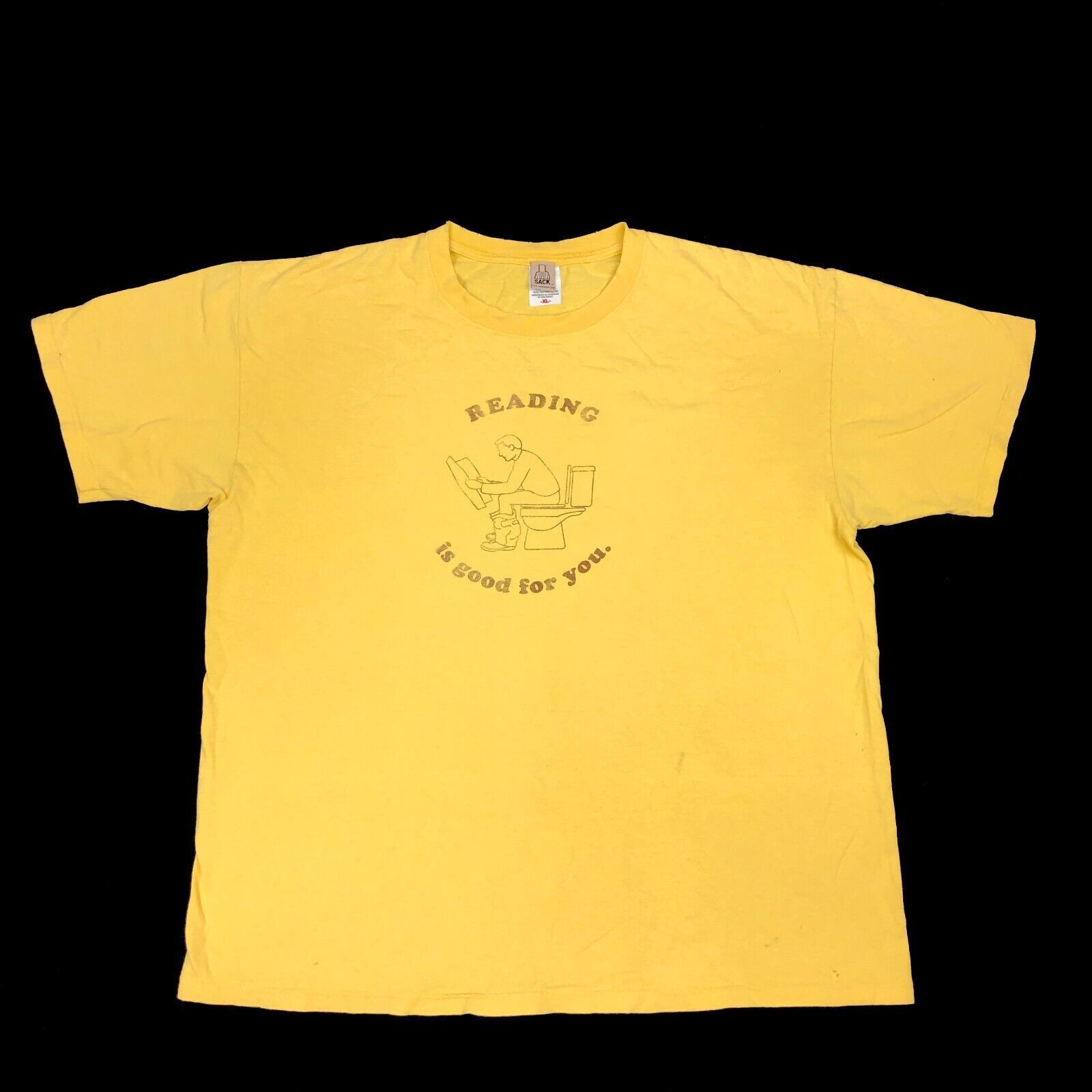 Vintage Sackwear Reading is good for you toilet tee t shirt XL Size US XL / EU 56 / 4 - 1 Thumbnail