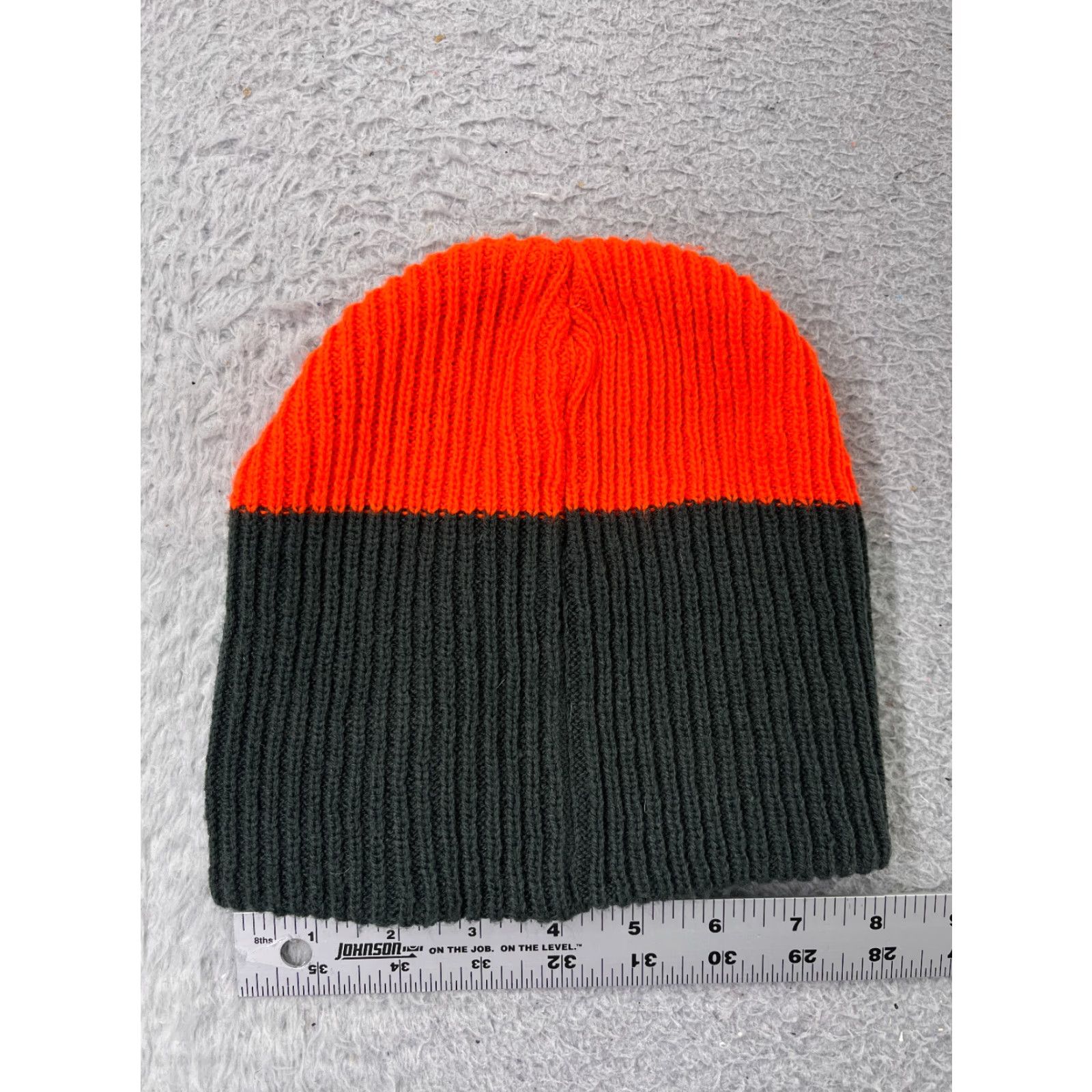Vintage Kaiback Beanie Hat Adult One Size Gray Orange Knit 100% Acrylic Ski Snowboard Size ONE SIZE - 3 Thumbnail