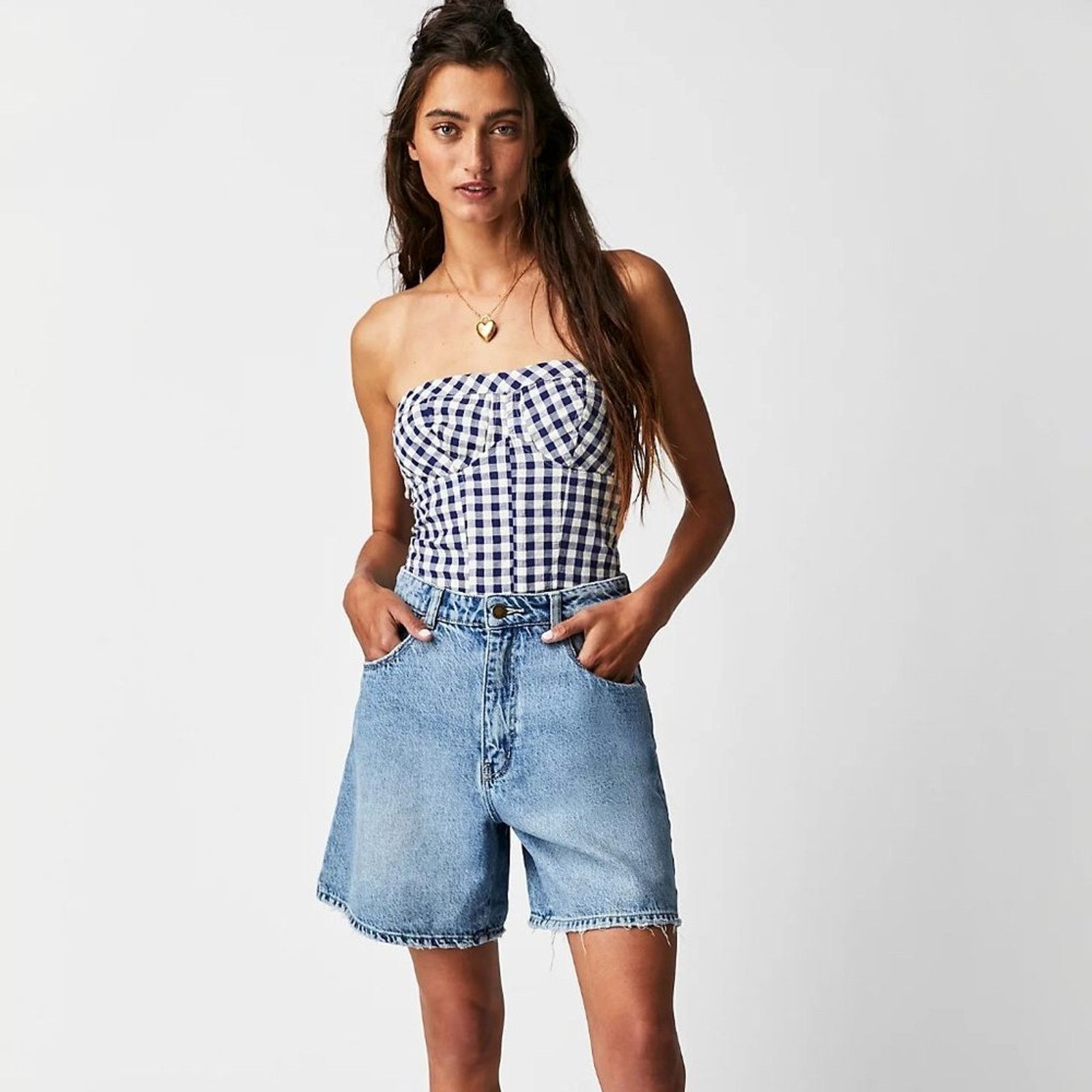 Free People Free People Rolla's Mirage Long Shorts - Lt Blue - 31 Size 31" - 2 Thumbnail