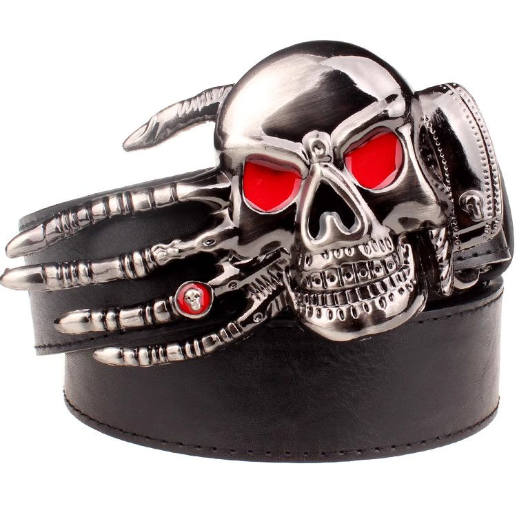 Designer Skull Punk Vintage Belt Riveted Belts Menswear Accessories Size ONE SIZE - 1 Thumbnail