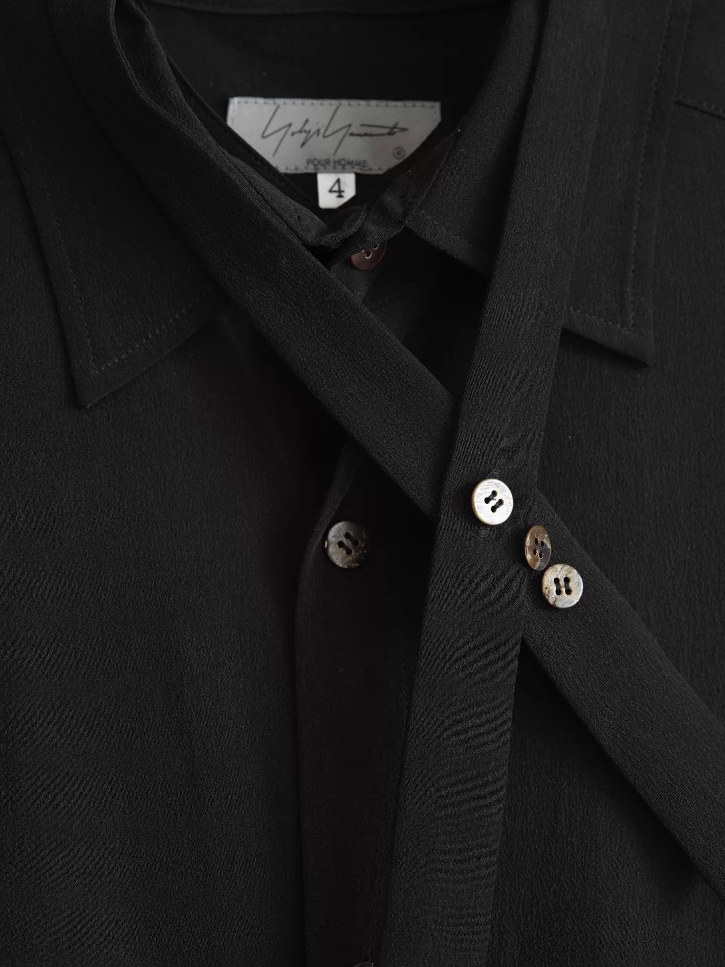 Yohji Yamamoto Yohji Yamamoto 24AW Double Collar Textured Silk Shirt Size US XL / EU 56 / 4 - 3 Thumbnail