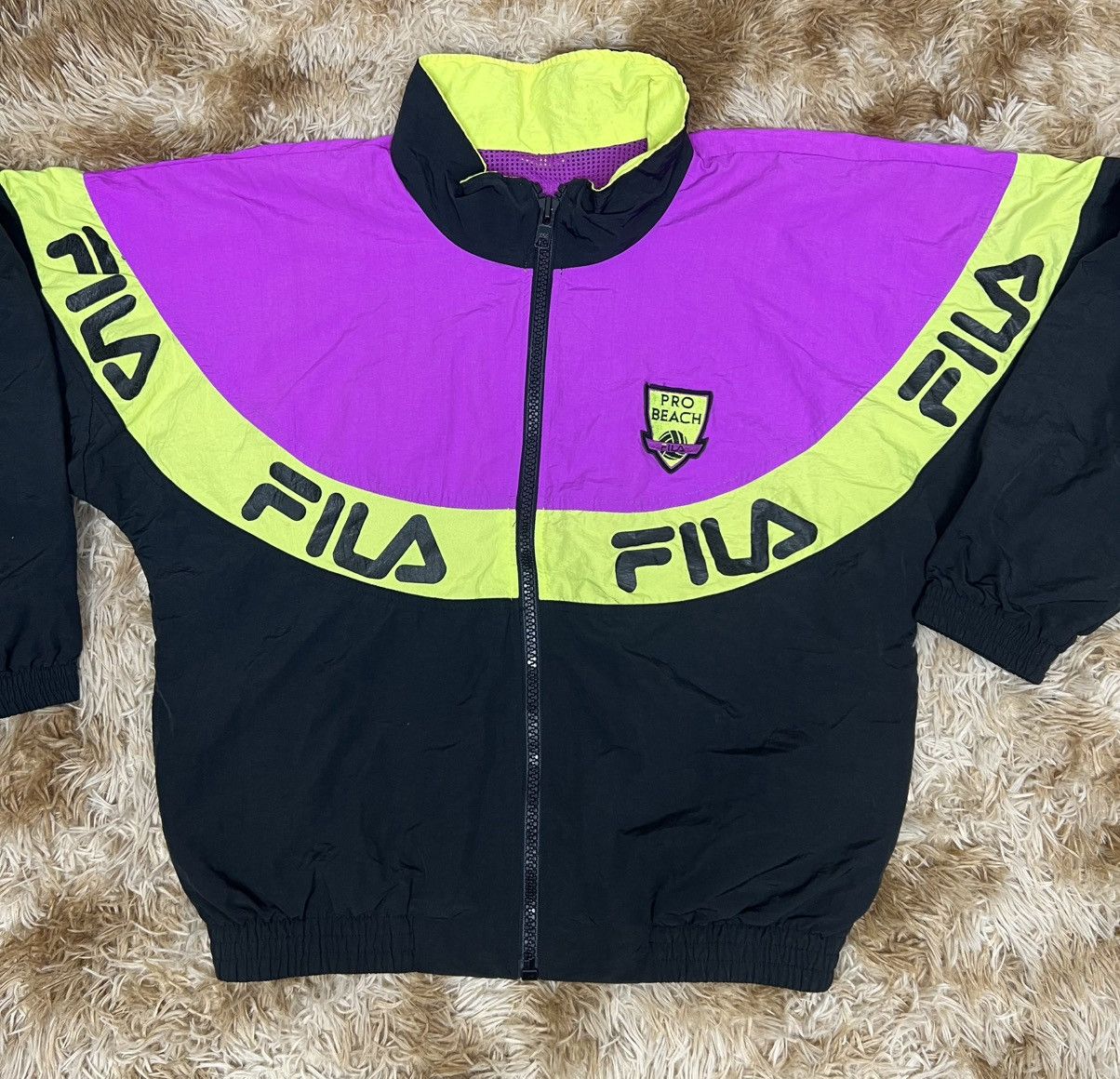 Fila Vintage 90s FILA Pro Beach Windbreaker - Made in USA Size US M / EU 48-50 / 2 - 2 Thumbnail