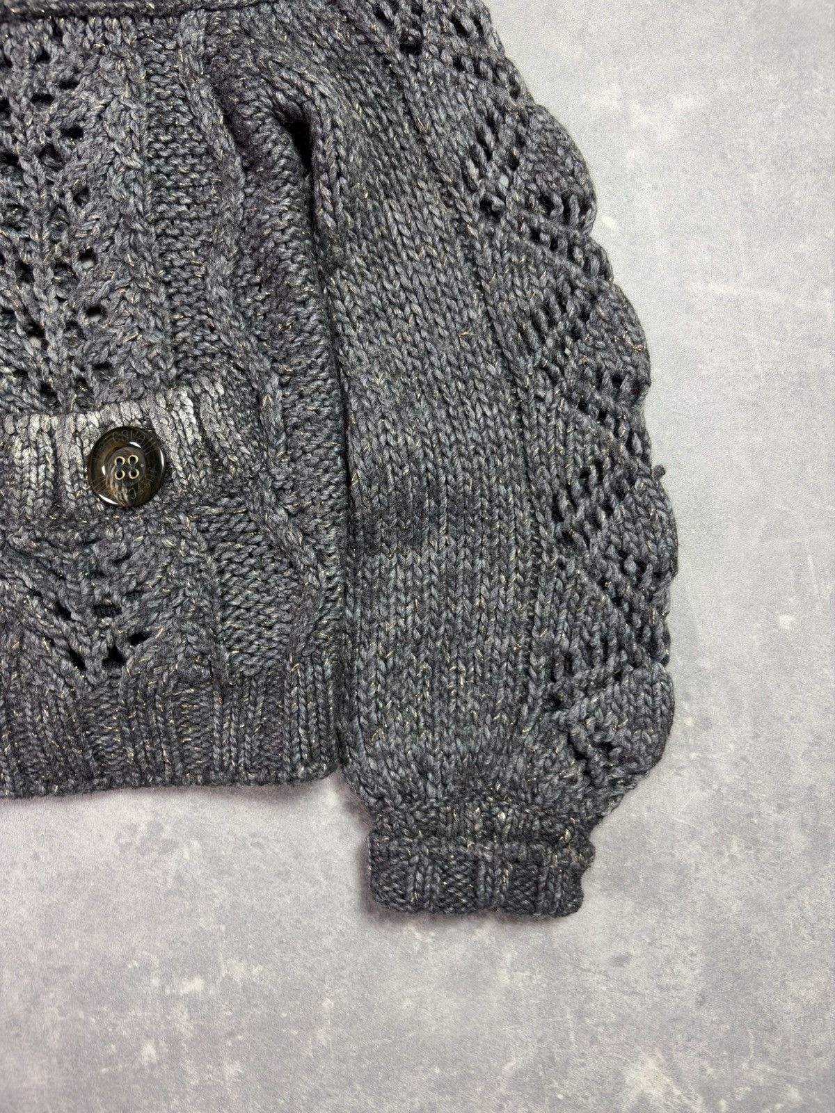 Just Cavalli 00s Just Cavalli Wool Heavy Metallic Fades Cardigan Knit 42 Size M / US 6-8 / IT 42-44 - 5 Thumbnail