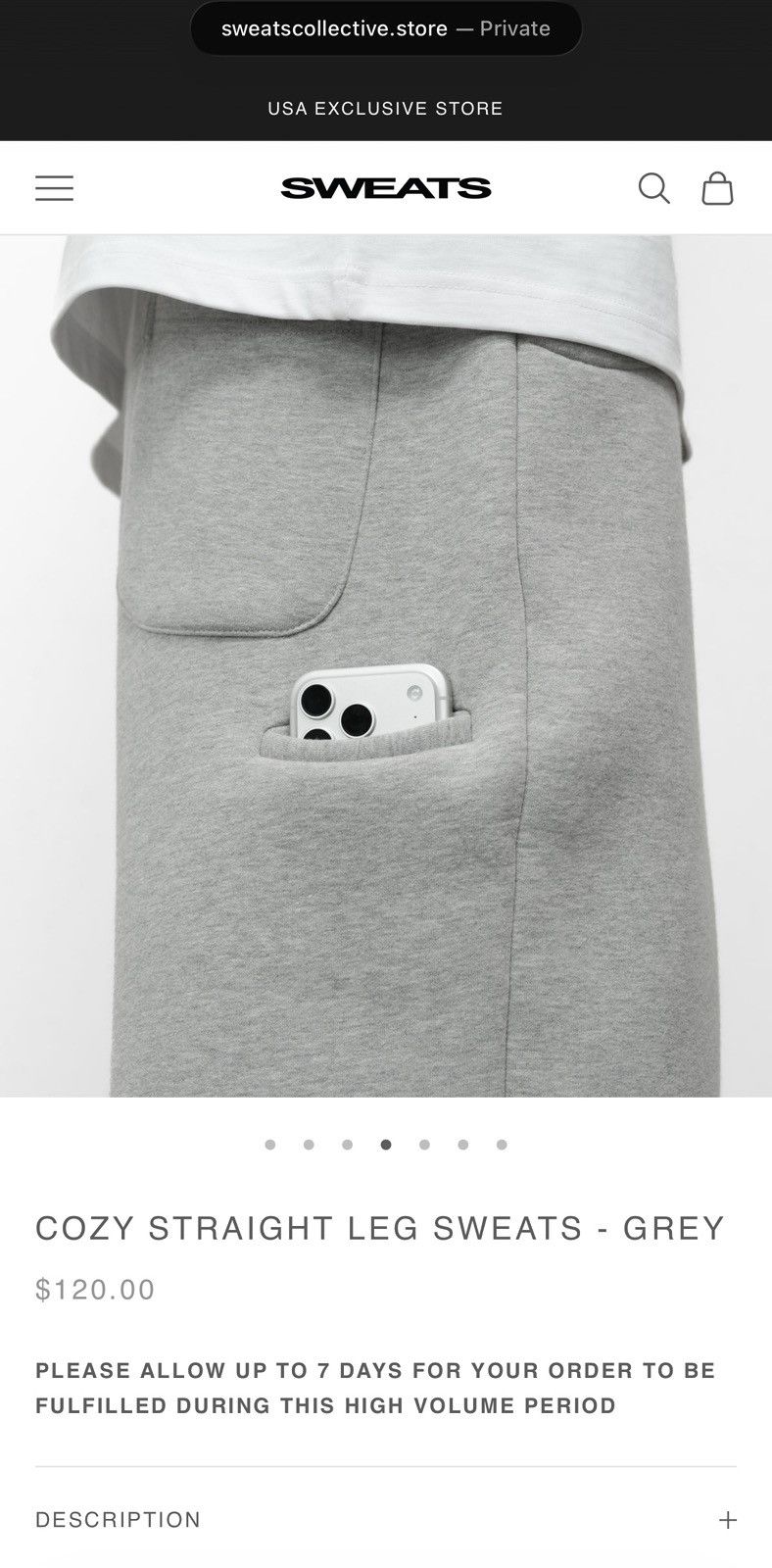 Other COZY STRAIGHT LEG SWEATS - GREY Size US 38 / EU 54 - 5 Thumbnail