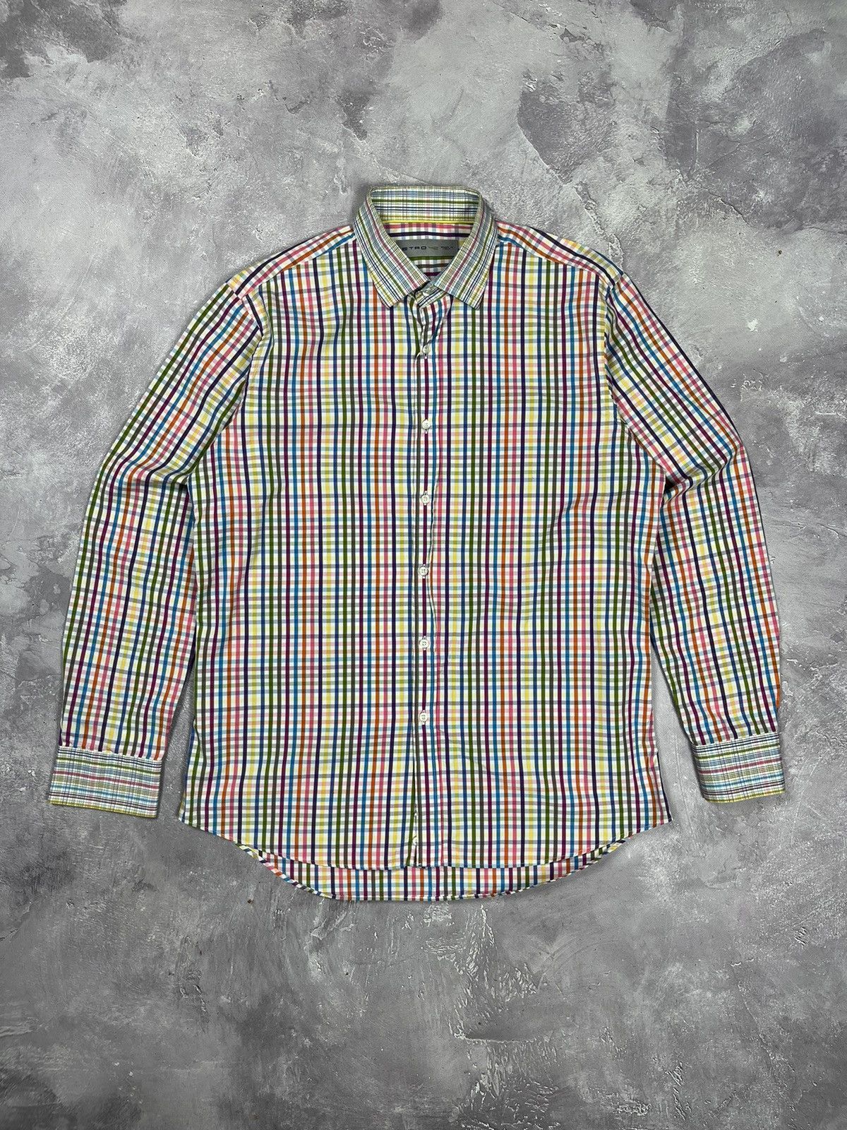 Etro Etro Multicolor Checkered luxury longsleeve shirt Size US XL / EU 56 / 4 - 1 Thumbnail