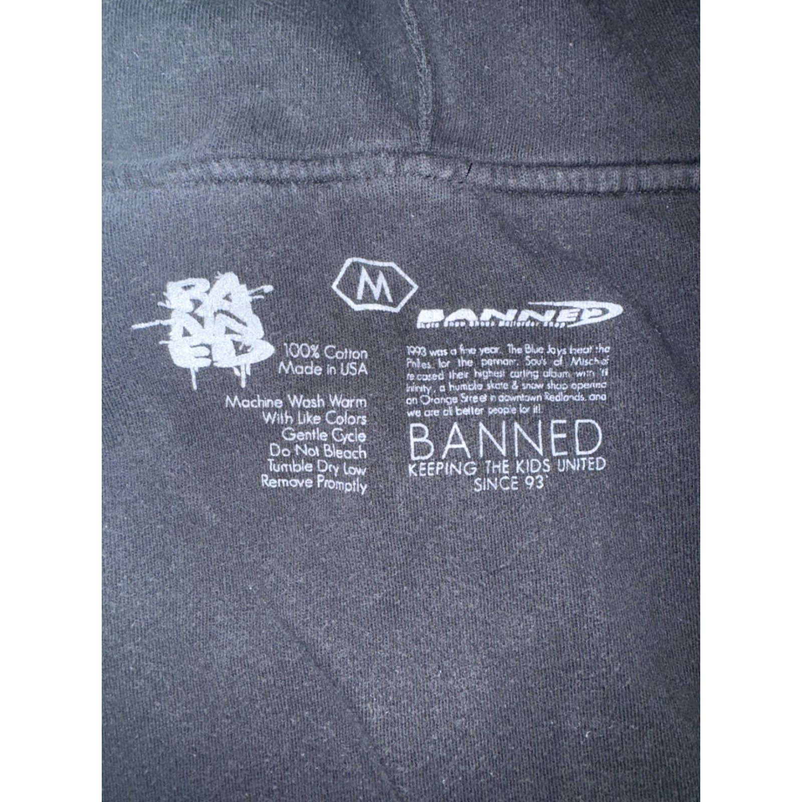 Vintage Y2K Banned Board Shop Skateboarding Full Zip Up Hoodie Black Medium Mens Size US M / EU 48-50 / 2 - 5 Thumbnail