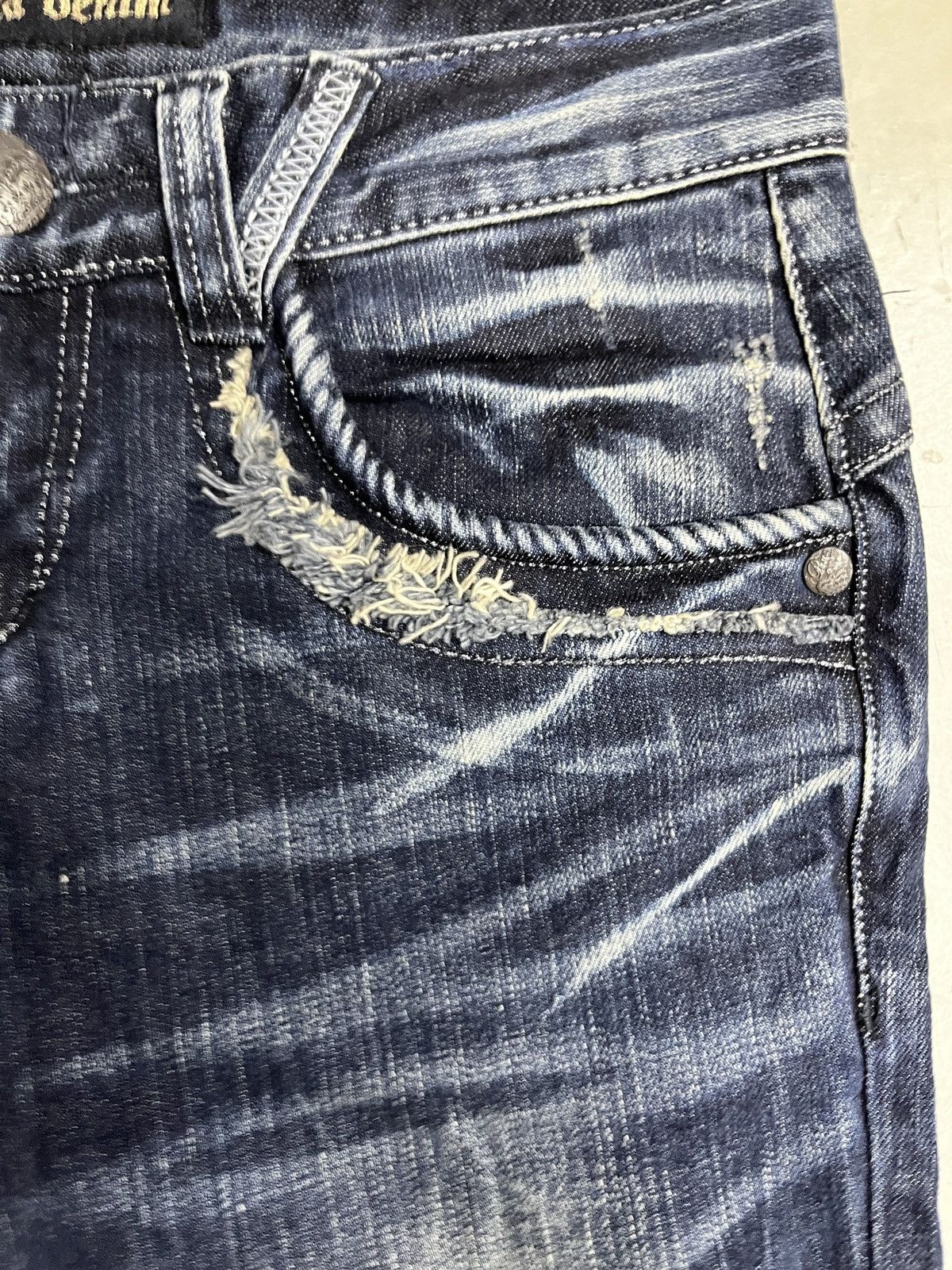 Japanese Brand Japanese Punk Indigo Flare Lightning Wash Pasta Denim Size US 29 - 9 Thumbnail