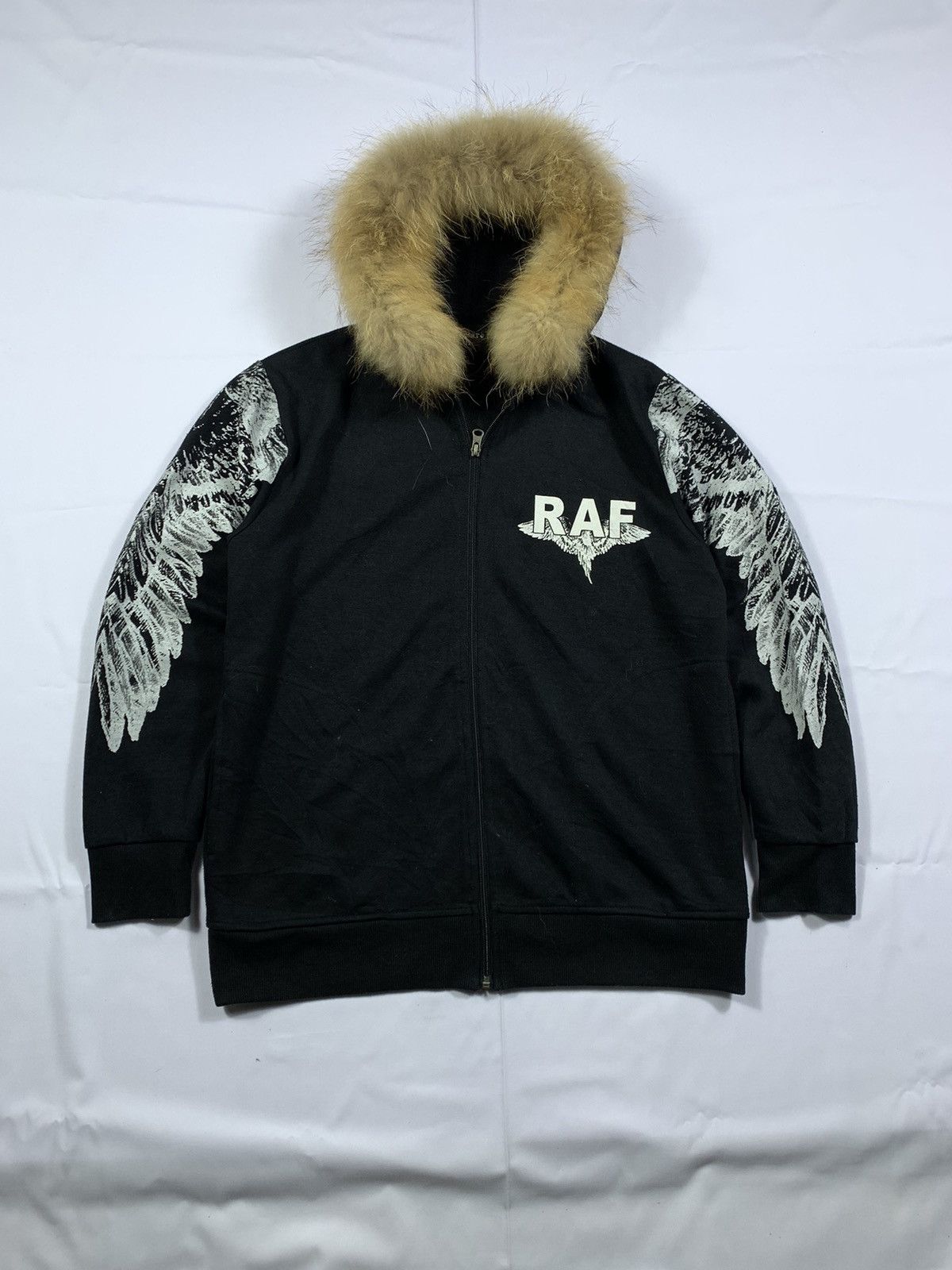 If Six Was Nine × Japanese Brand × Le Grande Bleu (L.G.B.) FUR ZIPPER HOODIE POEM RAF LGB STYLE Size US L / EU 52-54 / 3 - 1 Thumbnail