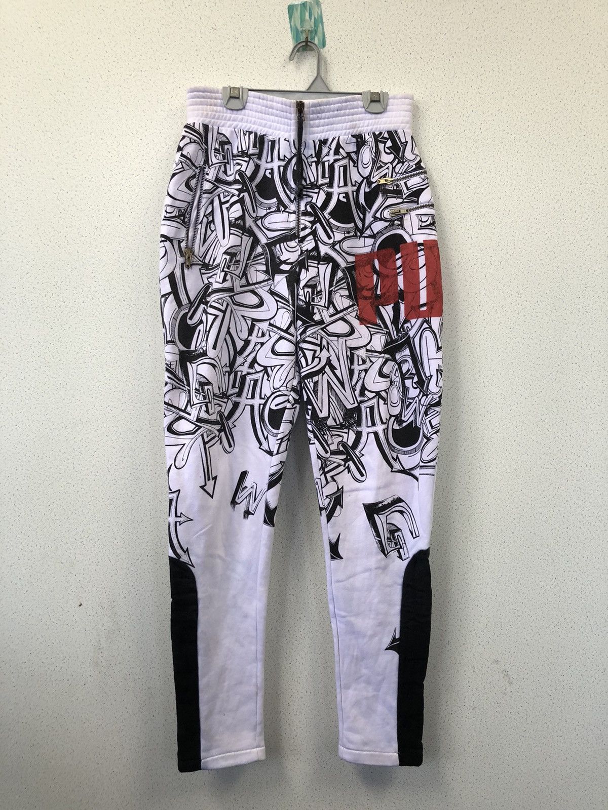 image of Asos Grafiti Designed Sweatpant in White/Black, Women's (Size 26)