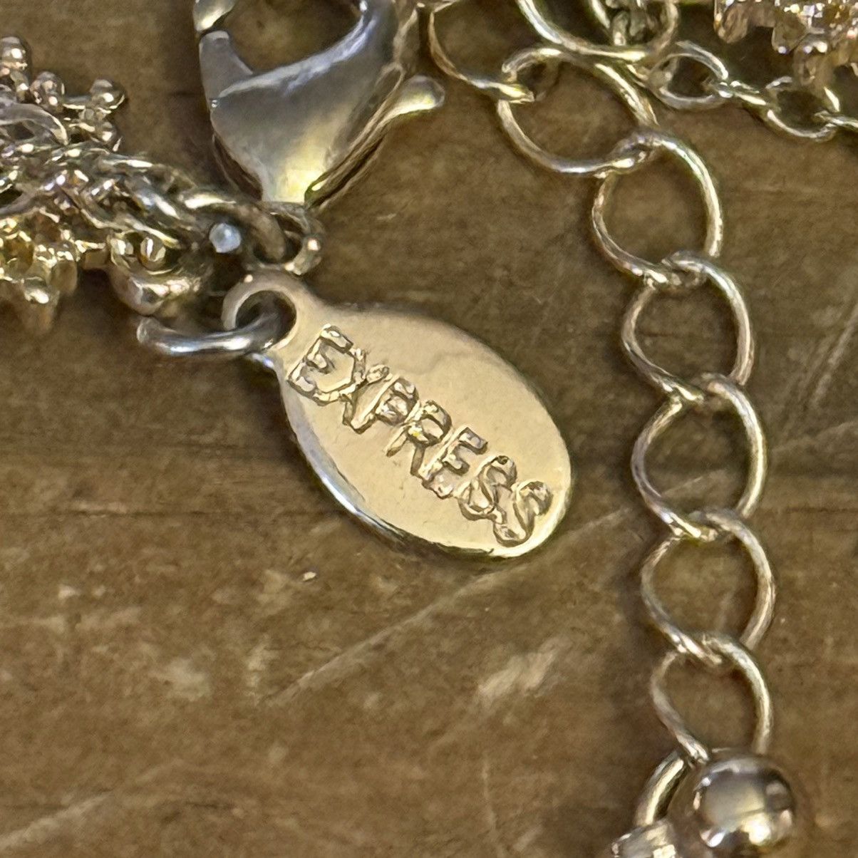 Express Express gold tone triple layered rhinestone Y necklace Size ONE SIZE - 5 Thumbnail