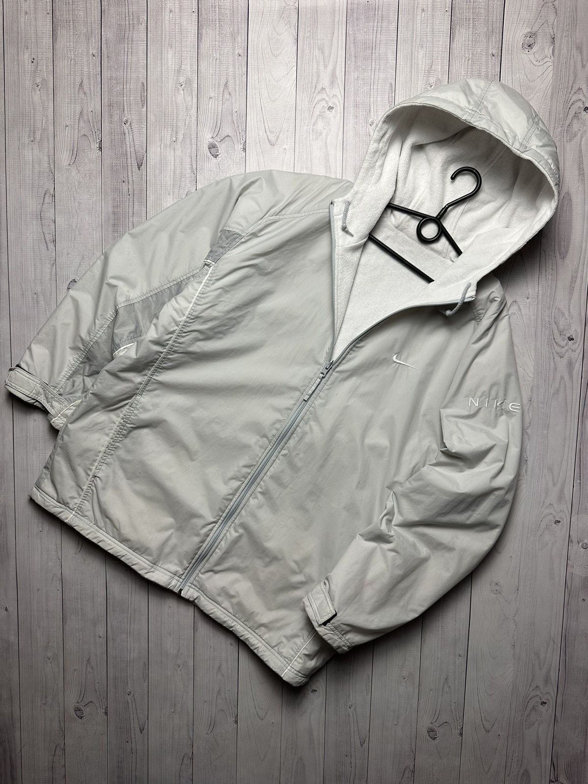 Nike × Vintage Vintage Nike parka jacket white reversible fleece size L/Xl Size US L / EU 52-54 / 3 - 1 Thumbnail