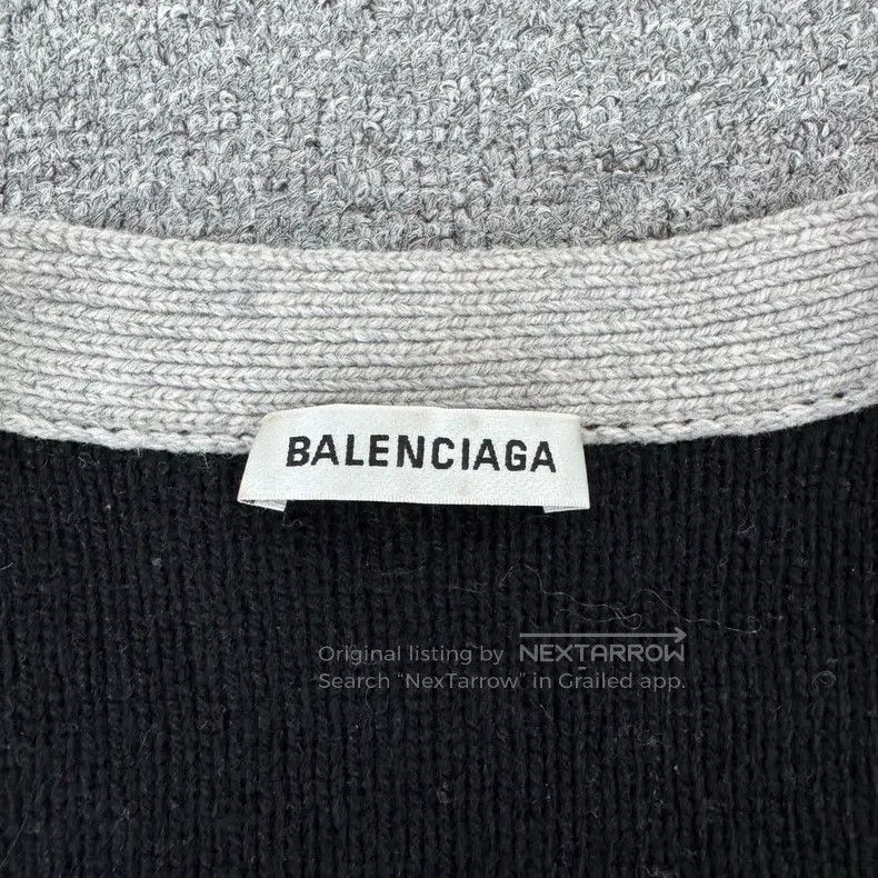 Balenciaga Balenciaga Gray Barrage Printed V-Neck Knit Cardigan Size US S / EU 44-46 / 1 - 5 Thumbnail