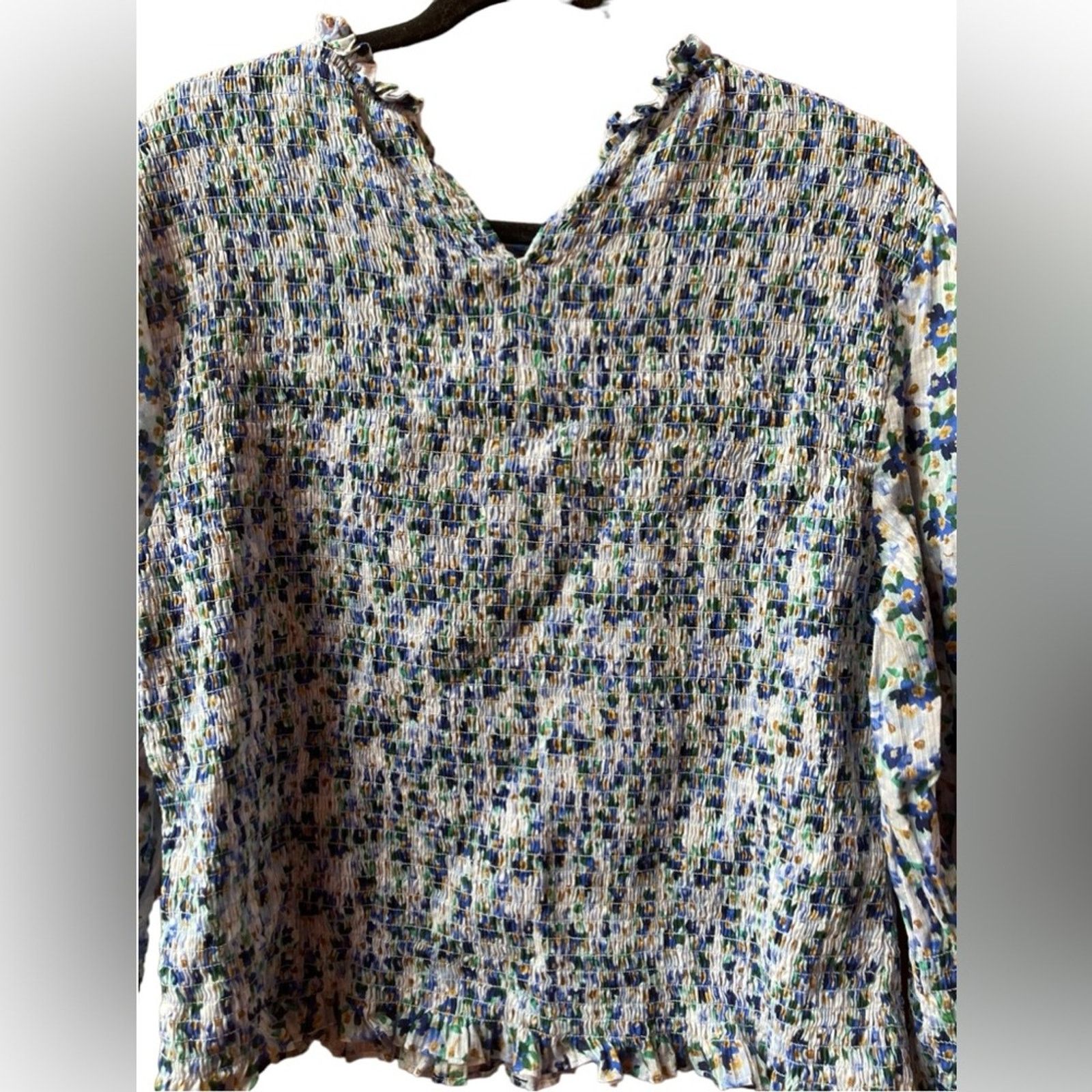 Veronica Beard Veronica Beard Kali Smocked Top Size:14 Size XL / US 12-14 / IT 48-50 - 4 Thumbnail