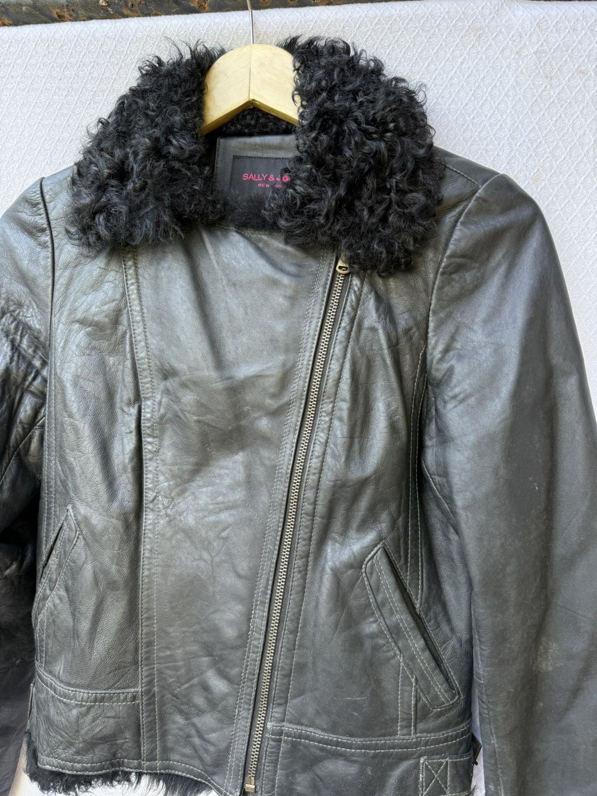 14th Addiction Sally&John Fur Leather Jacket Assymetrical Zipper Size US S / EU 44-46 / 1 - 5 Thumbnail